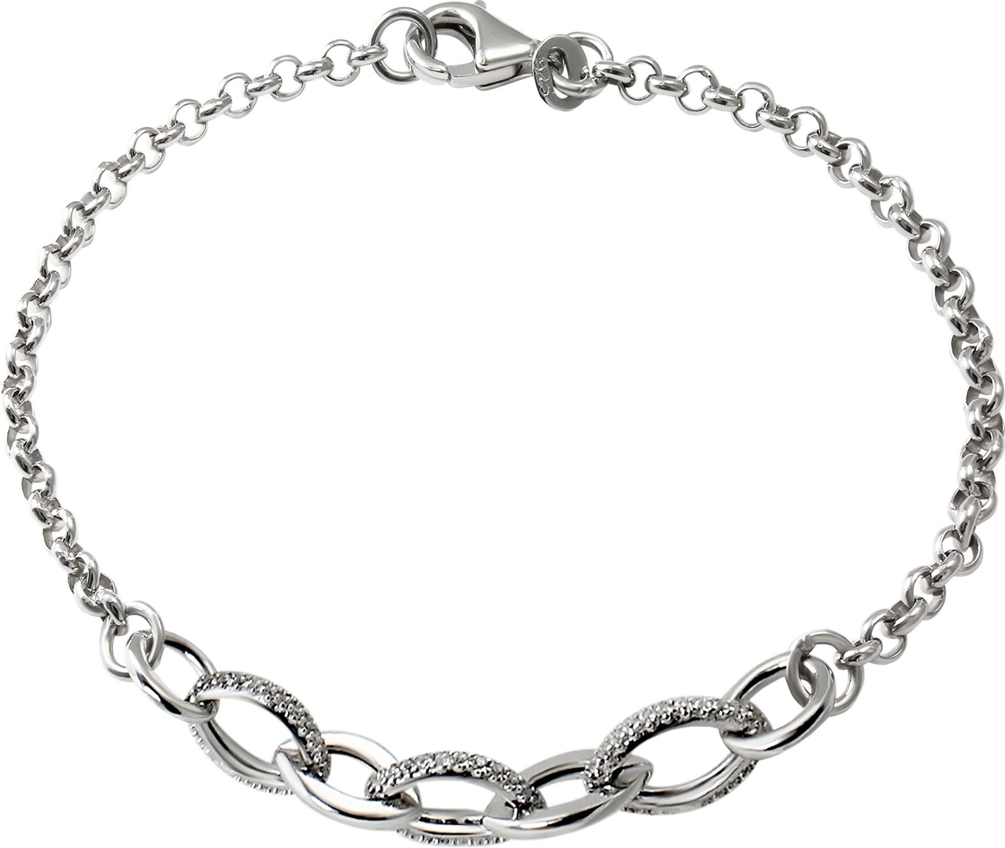 Silberarmband SilberDream Armband Ovale Zirkonia weiß