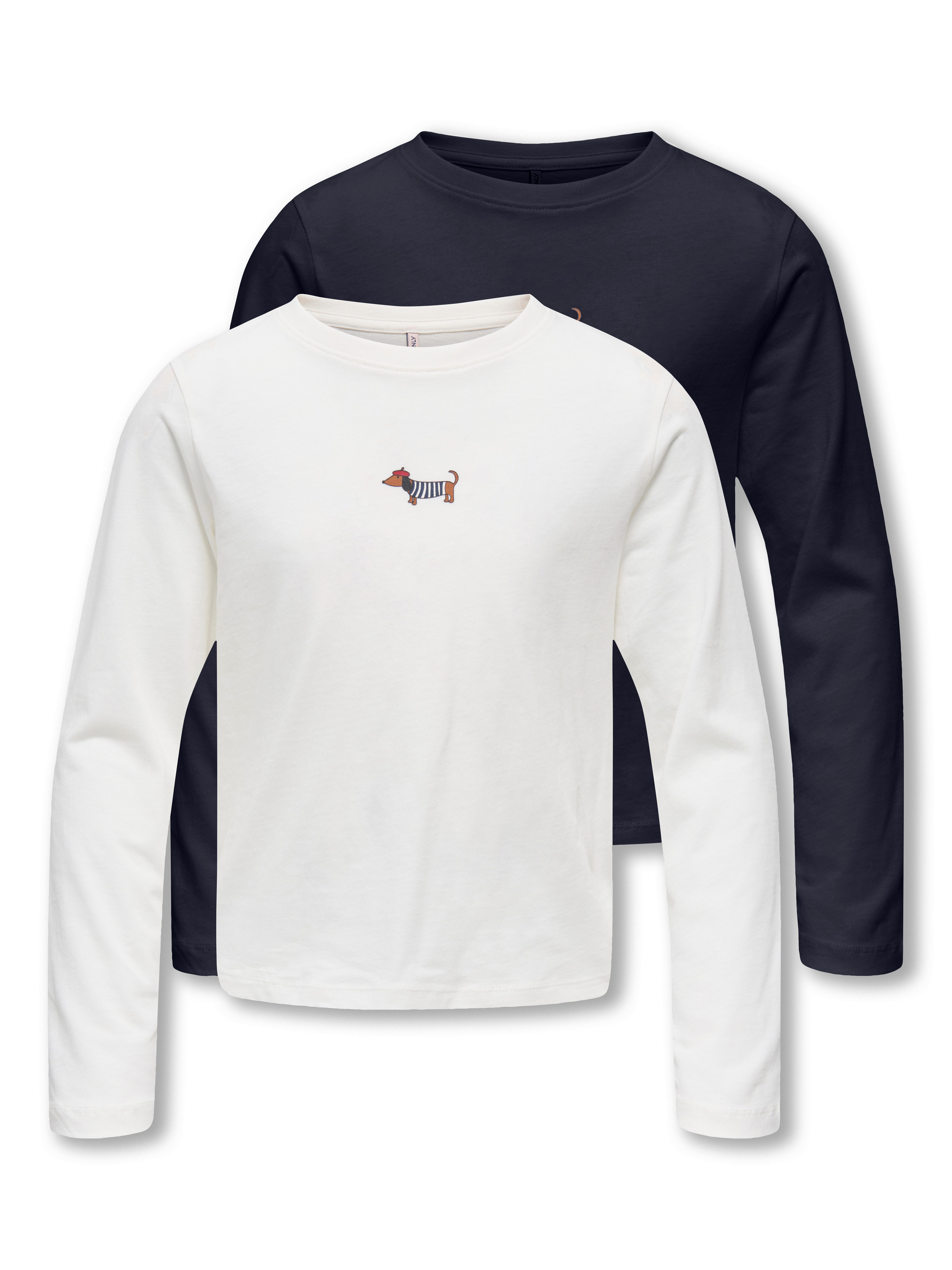 KIDS ONLY Langarmshirt KOGREX L/S TOP JRS 2-PACK (Packung, 2-tlg) Baumwolle, normal geschnitten
