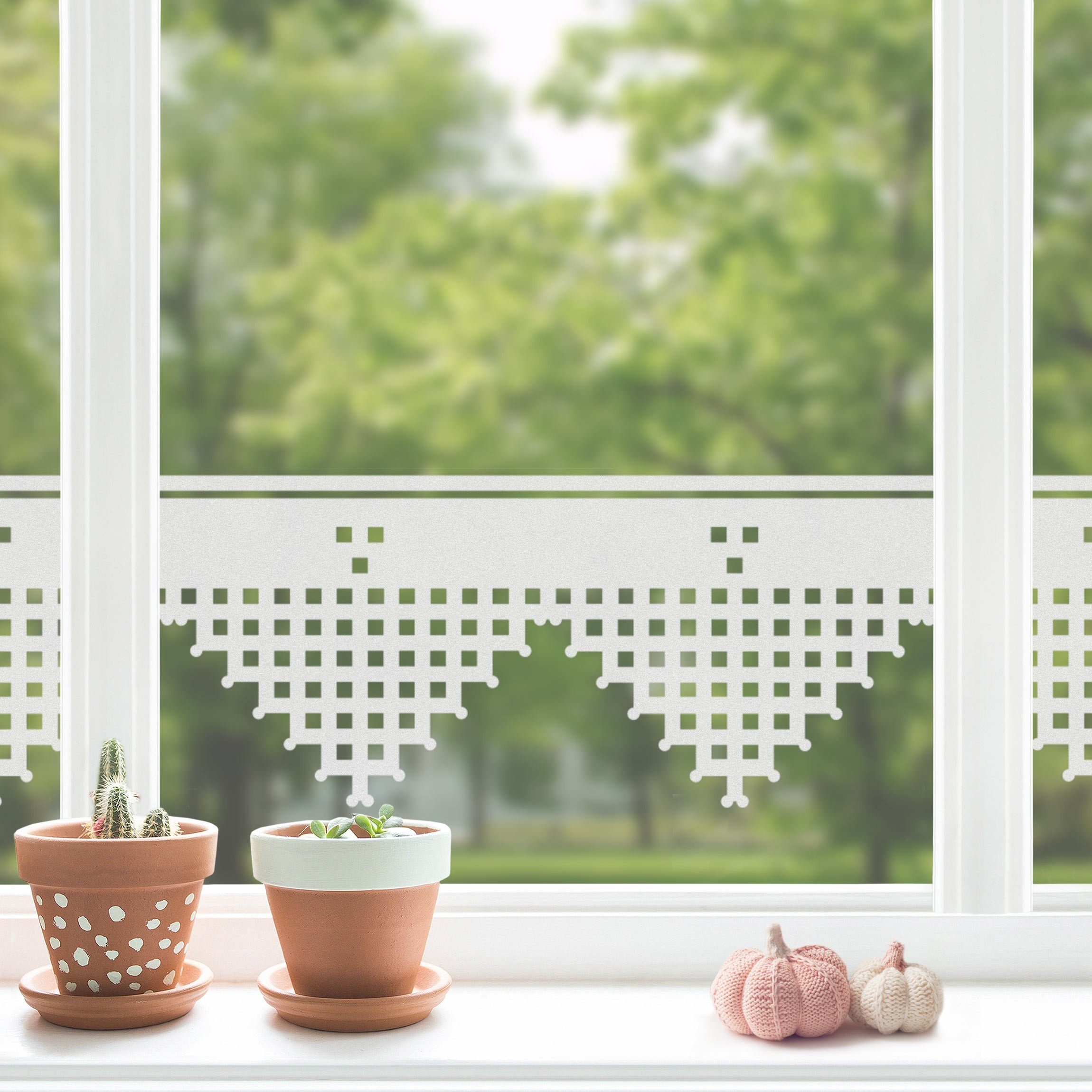 Bilderdepot24 Fensterfolie statisch haftend Motiv Fensterdeko Geklöppelt Muster, blickdicht, Innen Fenster Tür Balkontür Küche Badezimmer Wohnzimmer Schlafzimmer