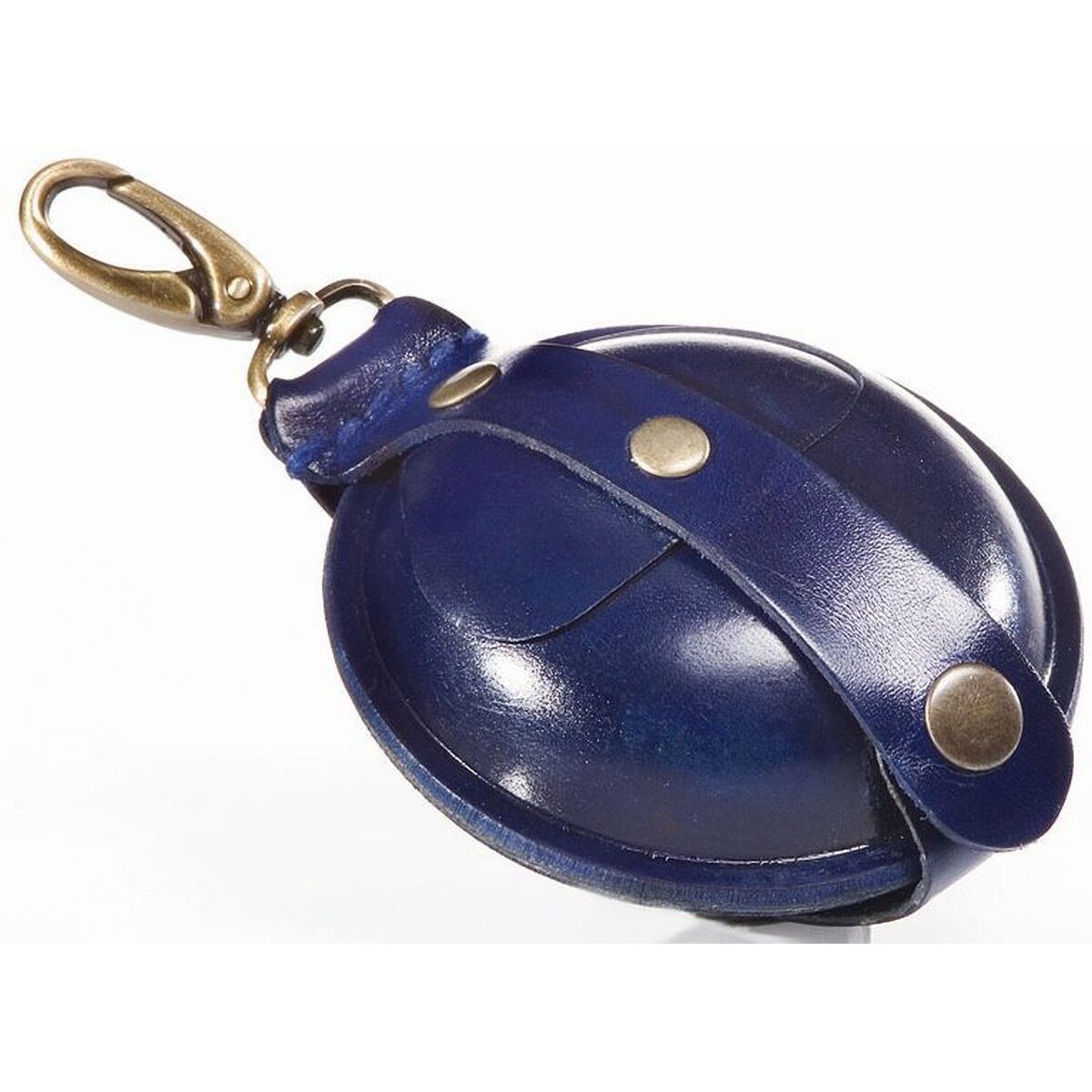Mika Gürteltasche Schlüsselanhänger / Kleingeldbörse groß Sattelleder 9cm blau