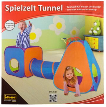 Idena Spielzelt Idena 40118 - Spielzelt mit Tunnel für Kinder, für drinnen und draußen