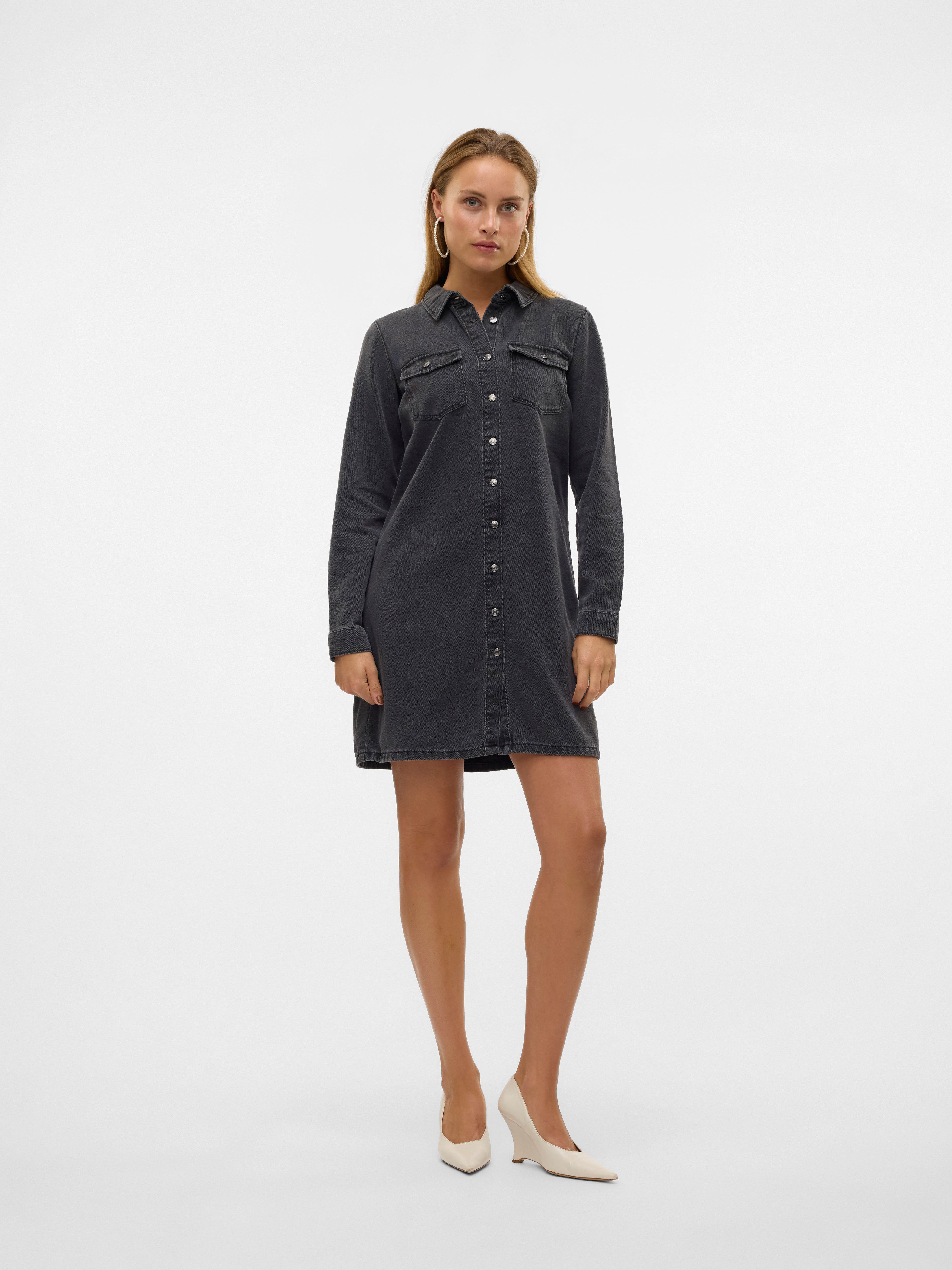 Vero Moda Jeanskleid VMJENNIE LS SHORT DENIM DRESS GA NOOS
