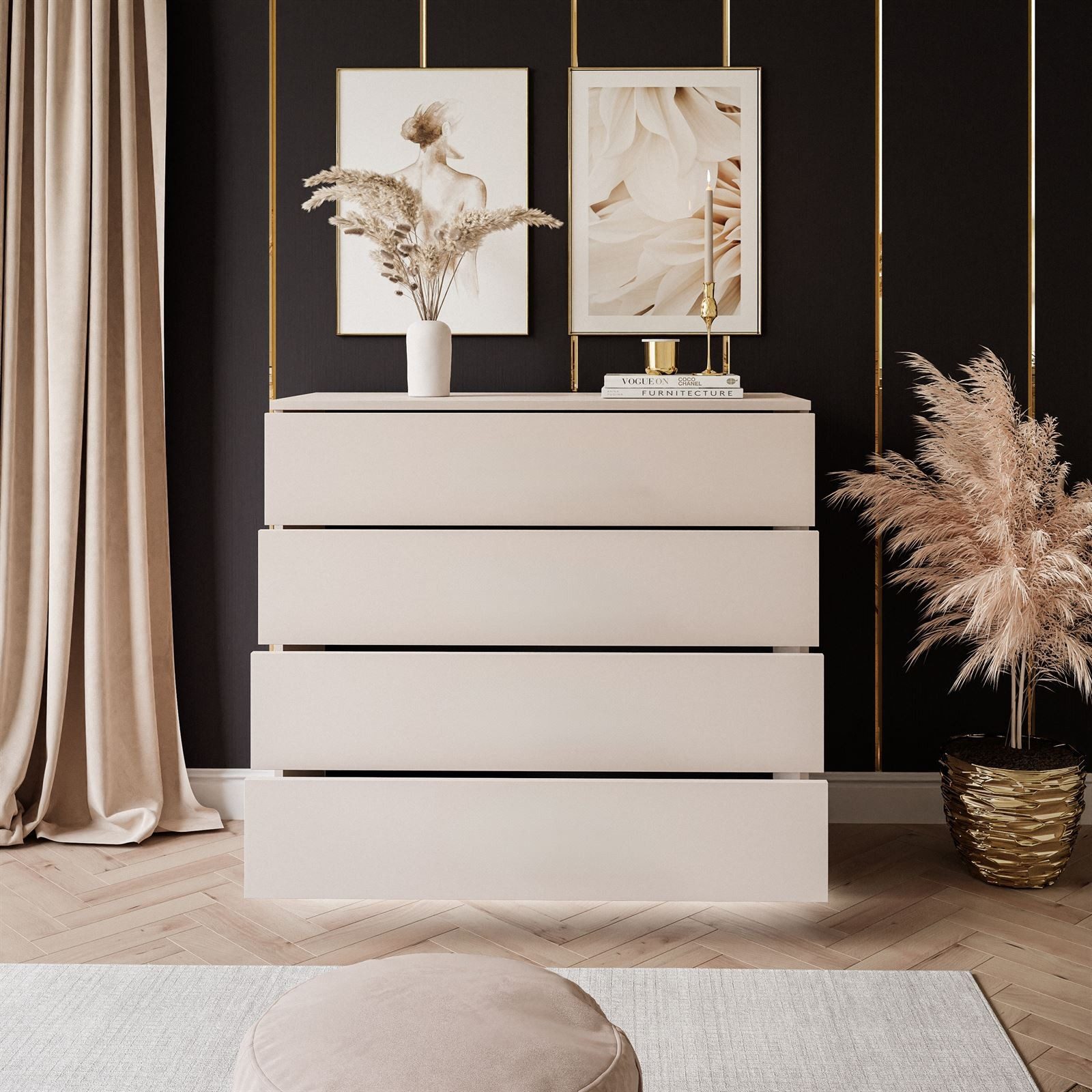Lookway Kommode LINA KASCHMIR 95 cm mit LED Beleuchtung
