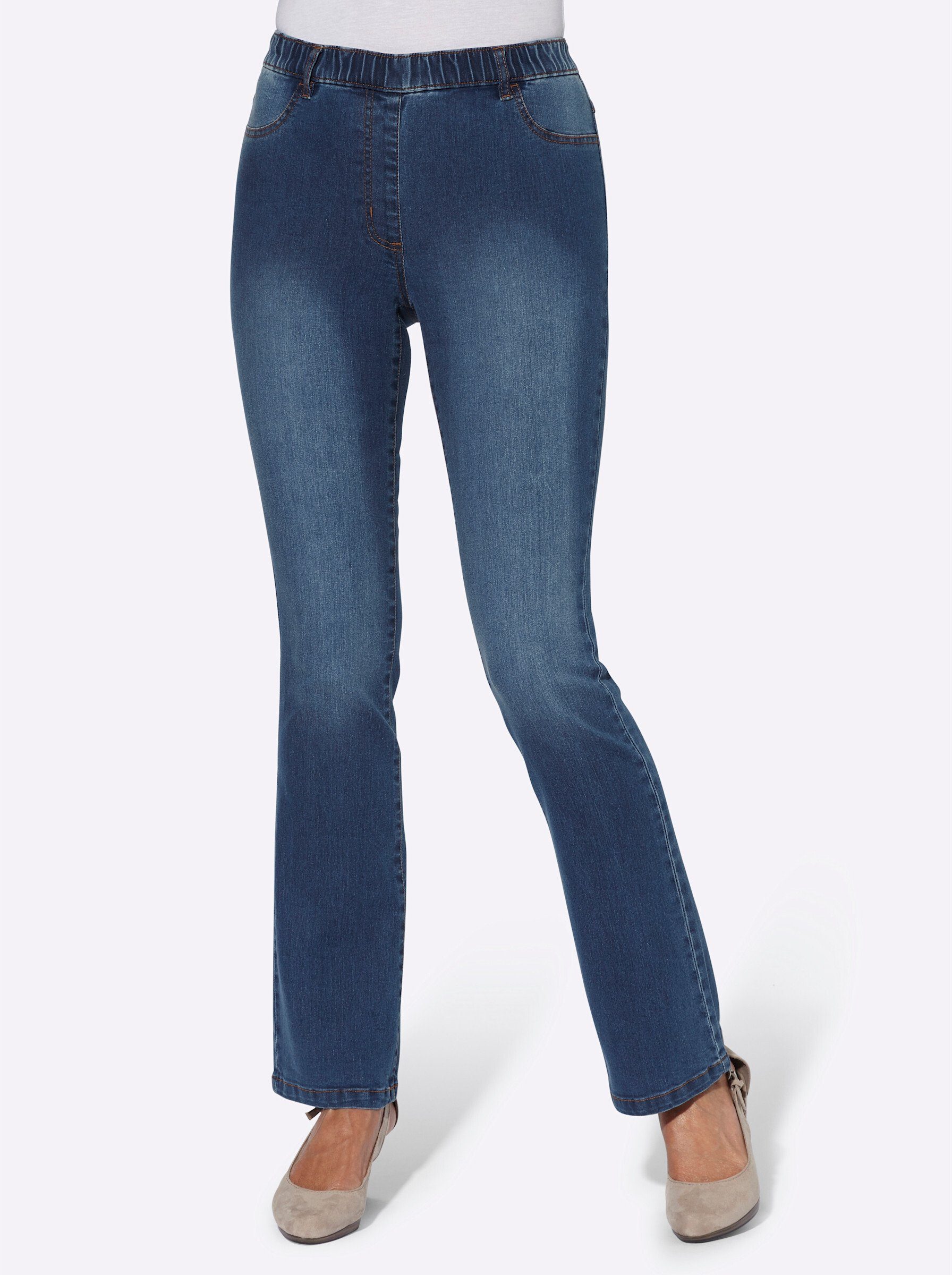 Sieh an! Bequeme Jeans blue-stone-washed