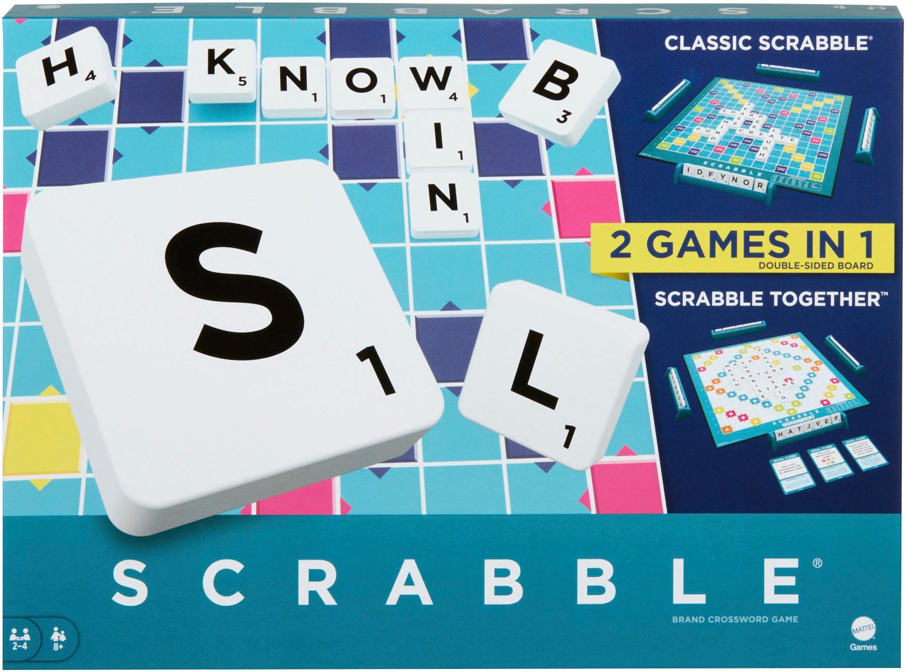 Mattel games Spiel Scrabble - 2 Spiele in 1, Familienspiel