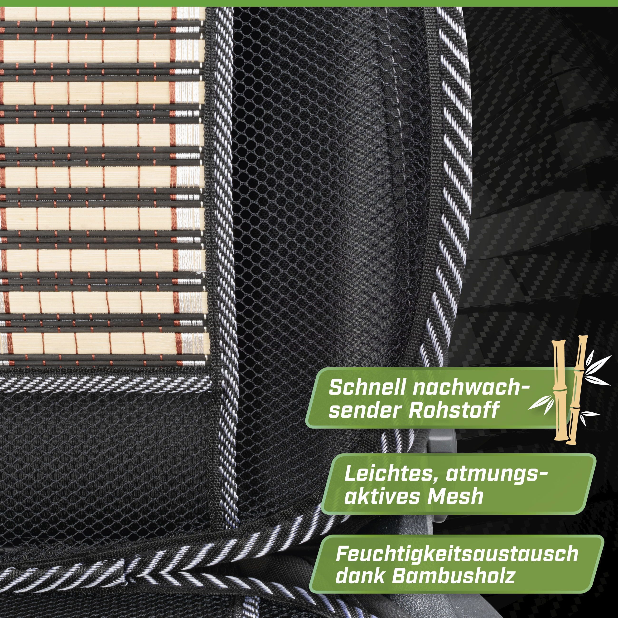 CarComfort Autositzauflage Sitzaufleger Bamboo, 1 Stück, 1-tlg.