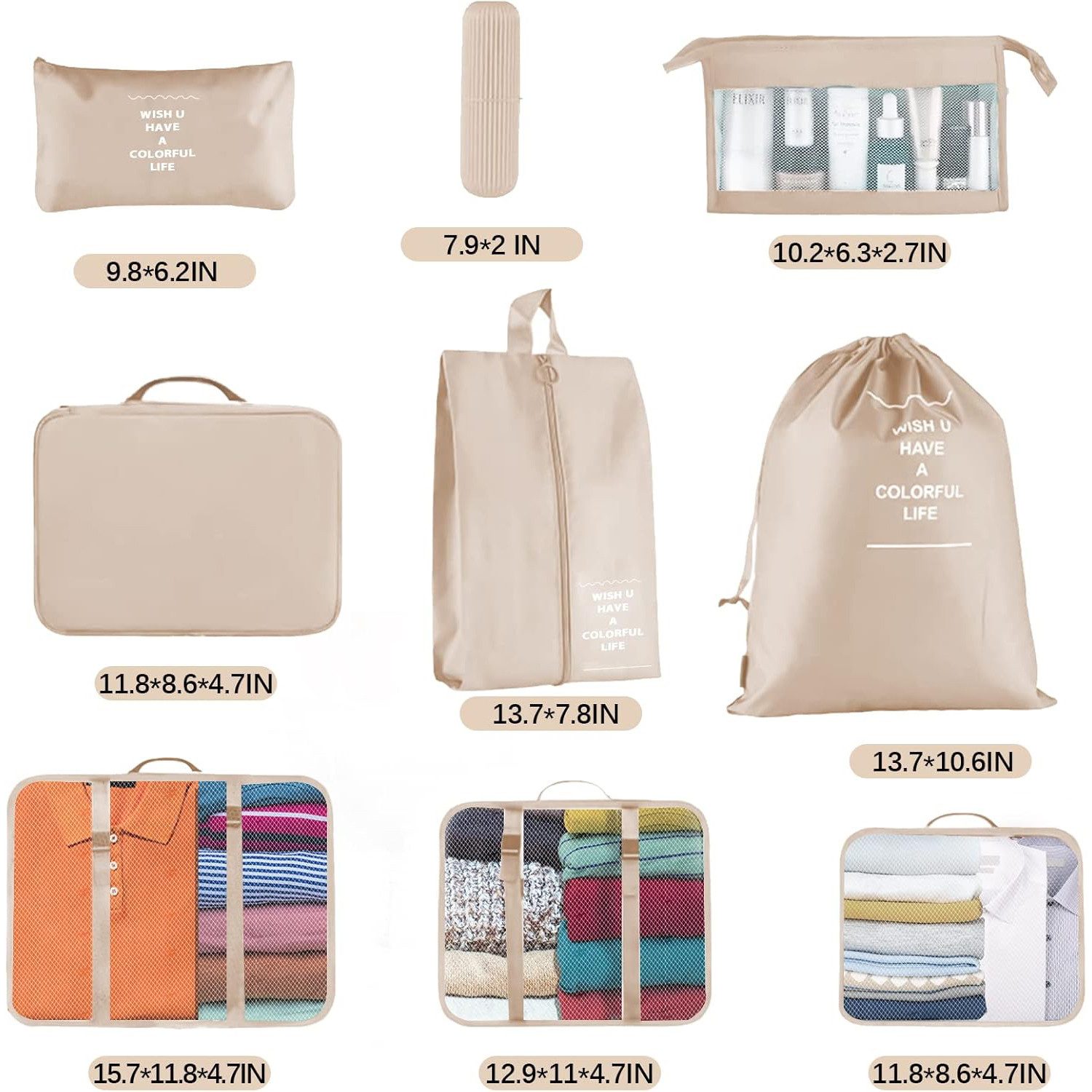 Coonoor Kofferorganizer Set 9-Teilig Kofferorganizer Reisetasche günstig online kaufen