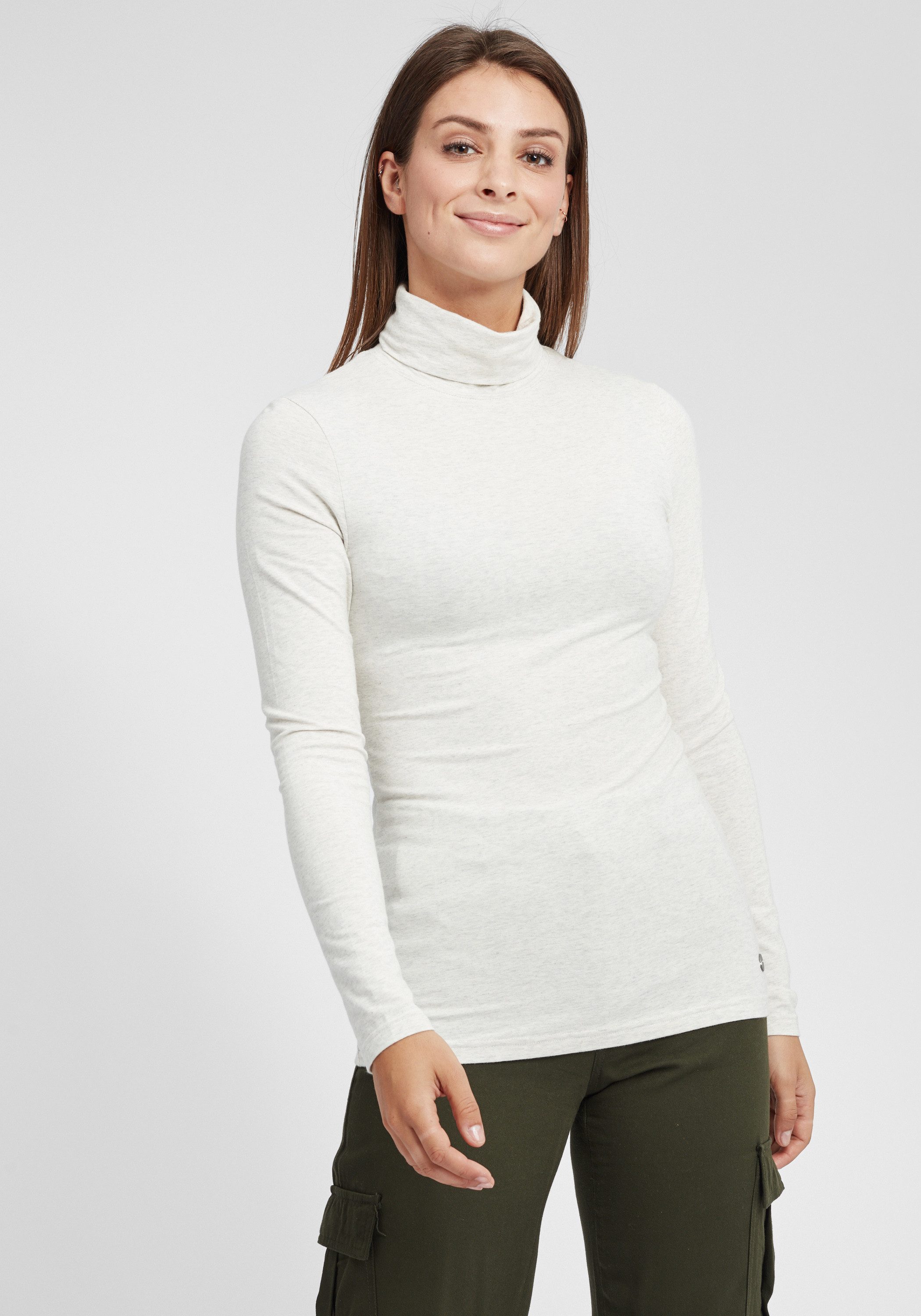 OXMO Langarmshirt OXRosa Longsleeve in Basic-Optik