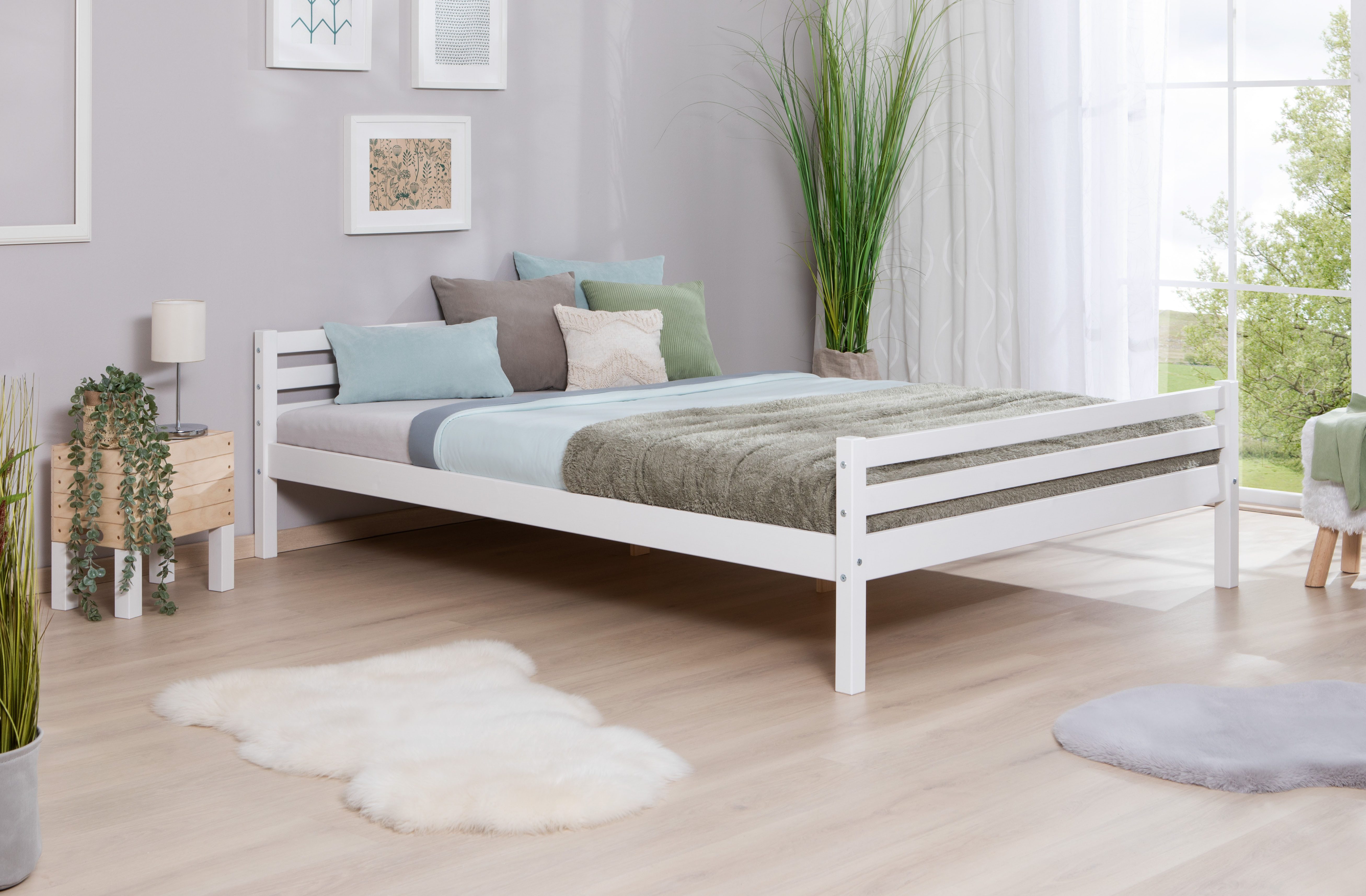 Ticaa Jugendbett, Futonbett in diversen Breiten, Kiefer, mit Rollrost günstig online kaufen