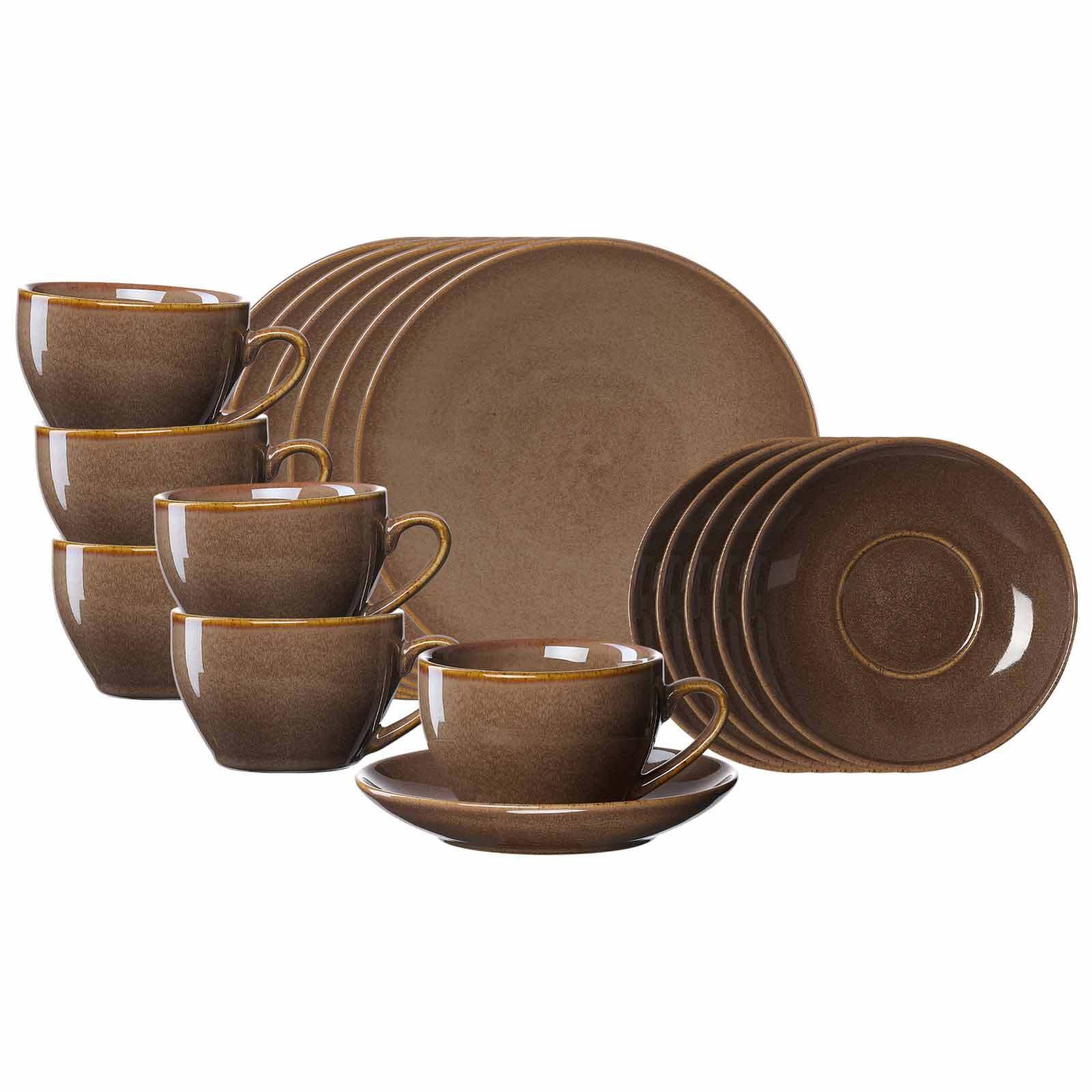 Ritzenhoff & Breker Kaffeeservice Sahara Kaffeeservice 18-tlg. (18-tlg), 6 Personen, Porzellan