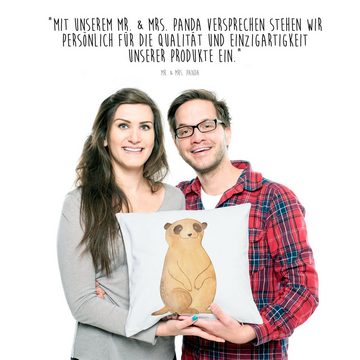 Mr. & Mrs. Panda Dekokissen Erdmännchen - Weiß - Geschenk, Afrikareise, Kissenhülle, Kopfkissen