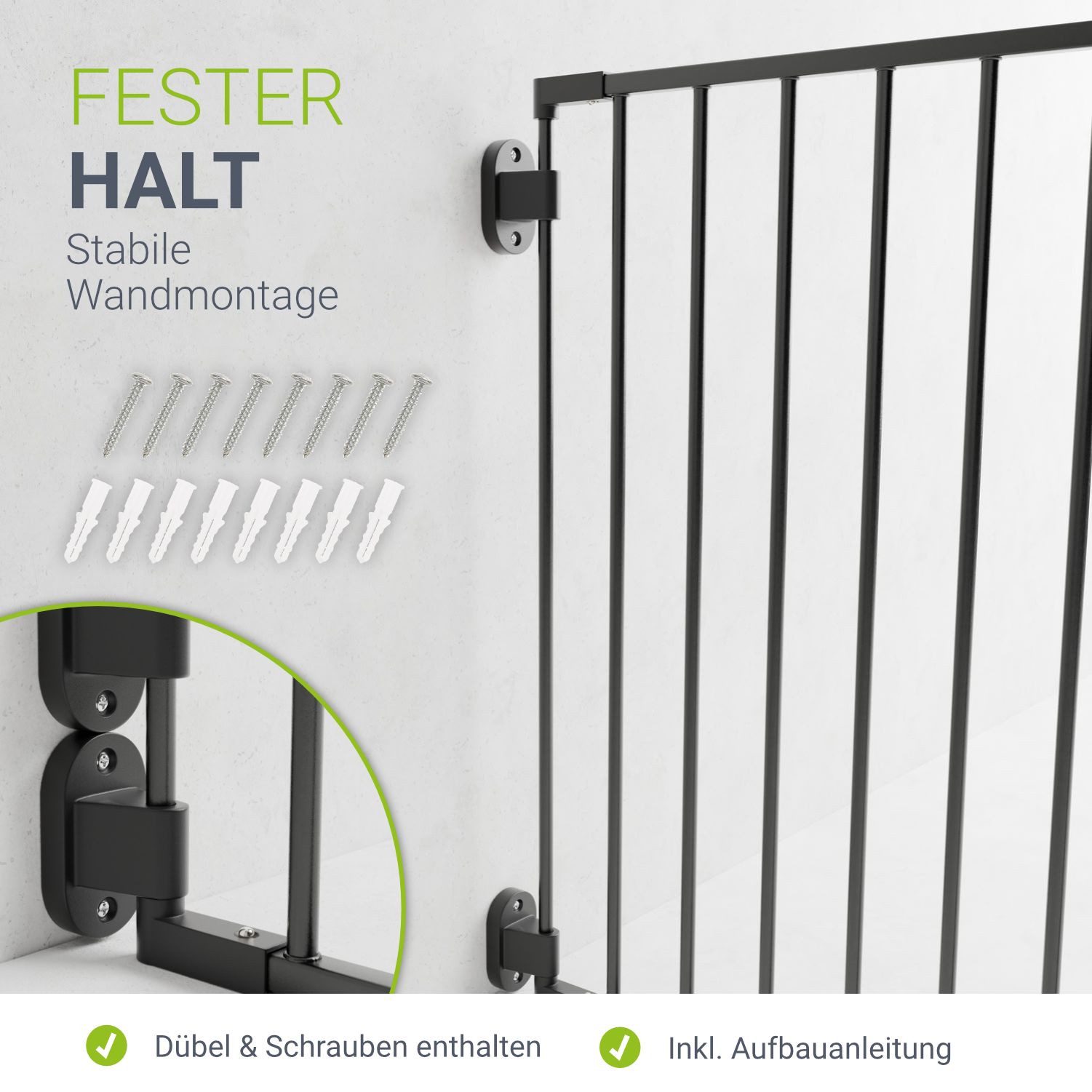 Juskys Kamingitter Ofenschutzgitter (5-tlg), 300 cm lang, 76 cm hoch, faltbar, Tür mit Sicherheitsverschluss – Bild 3 von 5
