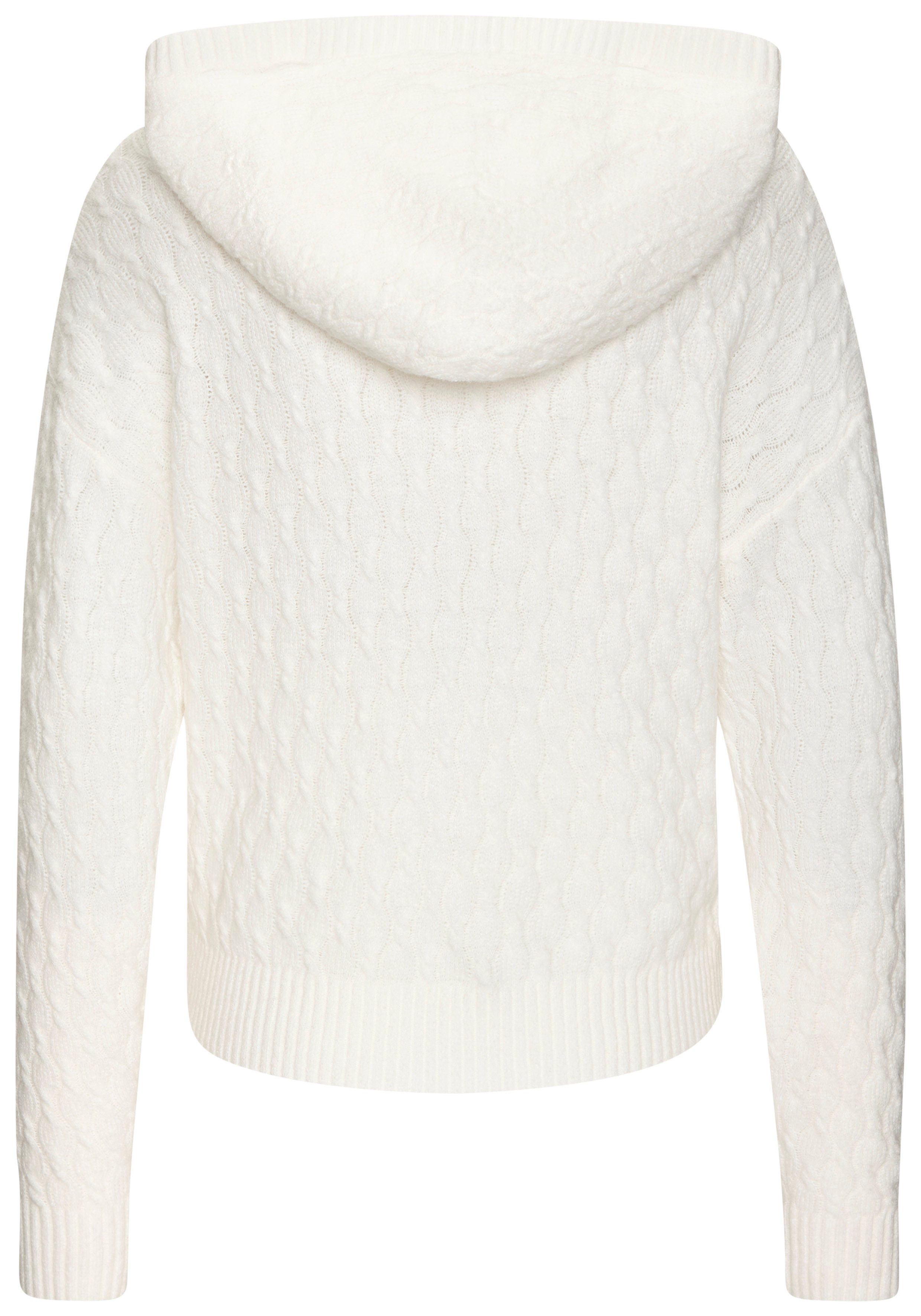 French Connection Kapuzenpullover mit Zopfmuster und Rippbündchen, Loungewear
