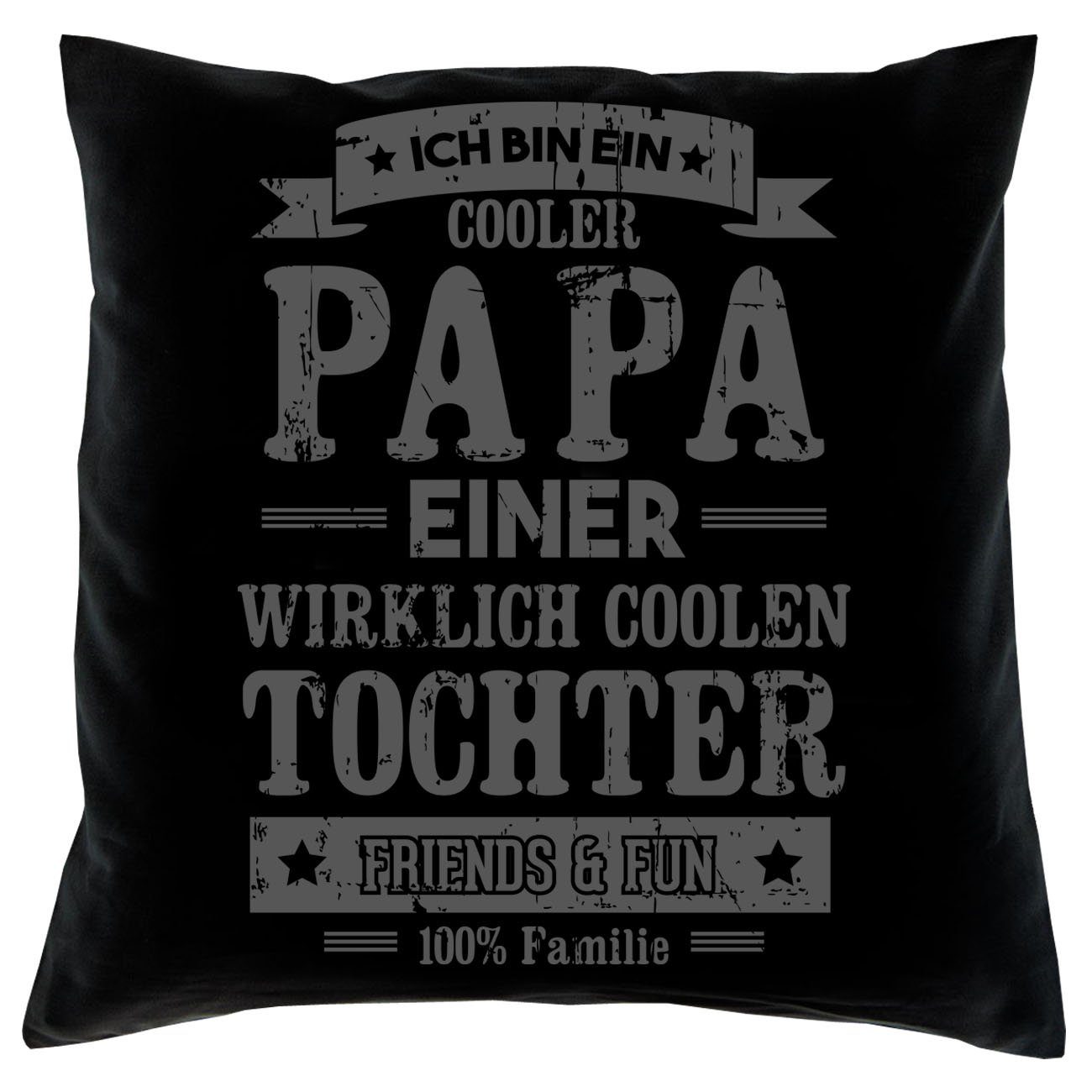 Kissen Socken einer Papa schwarz Sleep, Papa Tochter Cooler Männer Vatertagsgeschenk & Sprüche Dekokissen Soreso®