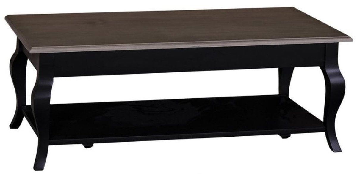 Couchtisch Landhausstil Couchtisch Schwarz / Dunkelbraun 120 x 60 x H. 45 cm - Landhausstil Wohnzimmermöbel
