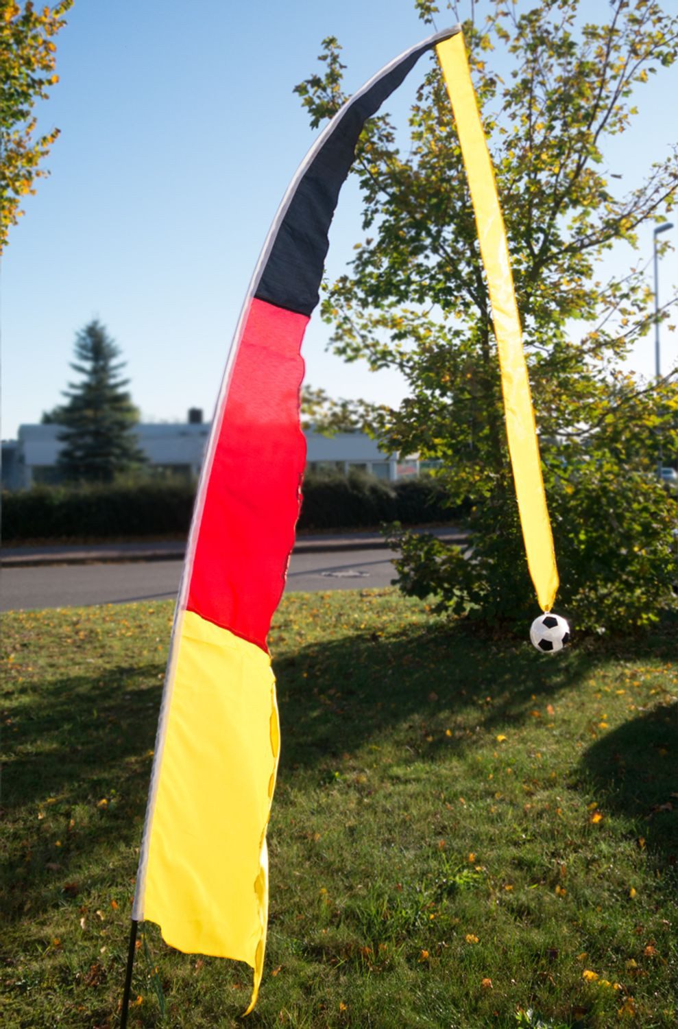 BURI Fahne Teleskop-Fahne Deutschland 230cm Windfahne Gartenfahne Fahnenmast