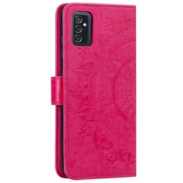 CoverKingz Handyhülle Hülle für Samsung Galaxy M52 5G Handyhülle Flip Case Cover Etui 16,95 cm (6,7 Zoll), Klapphülle Schutzhülle mit Kartenfach Schutztasche Motiv Mandala