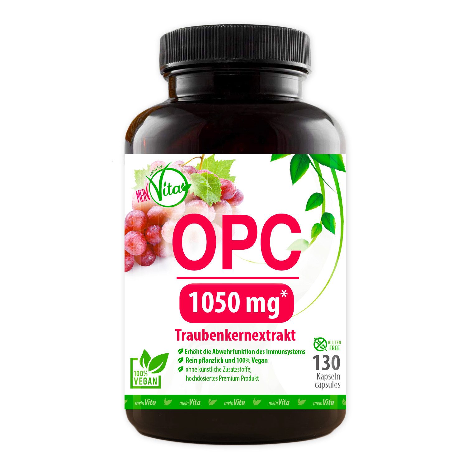 MeinVita MeinVita OPC Traubenkernextrakt 1050 mg - 130 vegane Kapseln, 1 er 80.6 g