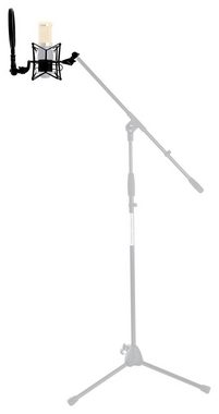Pronomic MSP-45 Mikrofonspinne mit Popschutz (schwarze Mikrofonspinne, für Mikrofone mit 45 bis 52 mm Durchmesser, inkl. 15cm-Popkiller) Mikrofon-Halterung, (Reduziert Trittschall auf ein Minimum)