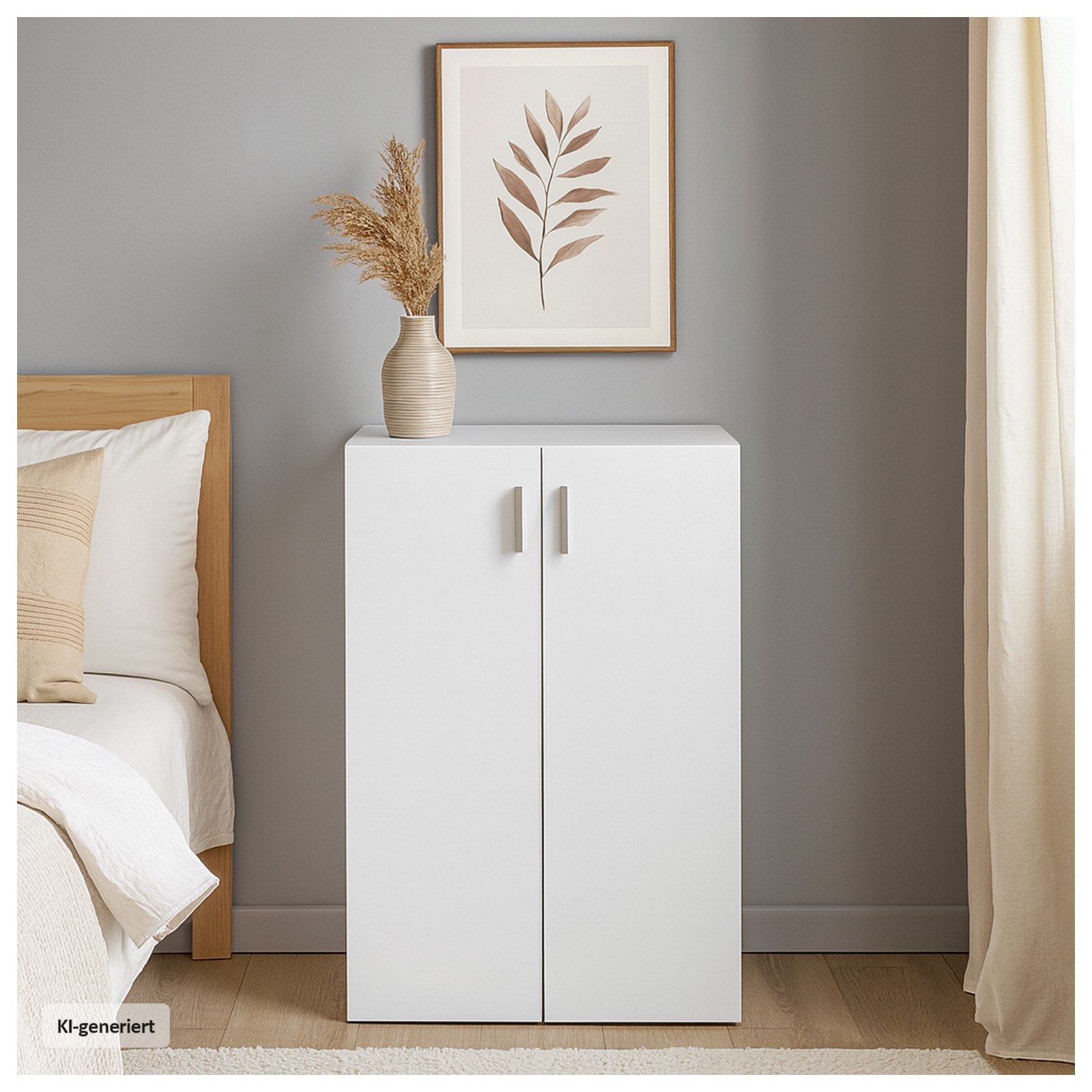 HTI-Living Mehrzweckschrank Kommode mit 3 Regalfächern Nina Weiß (Stück, 1-St., 1 Kommode) Schrank Anrichte Sideboard – Bild 5 von 5