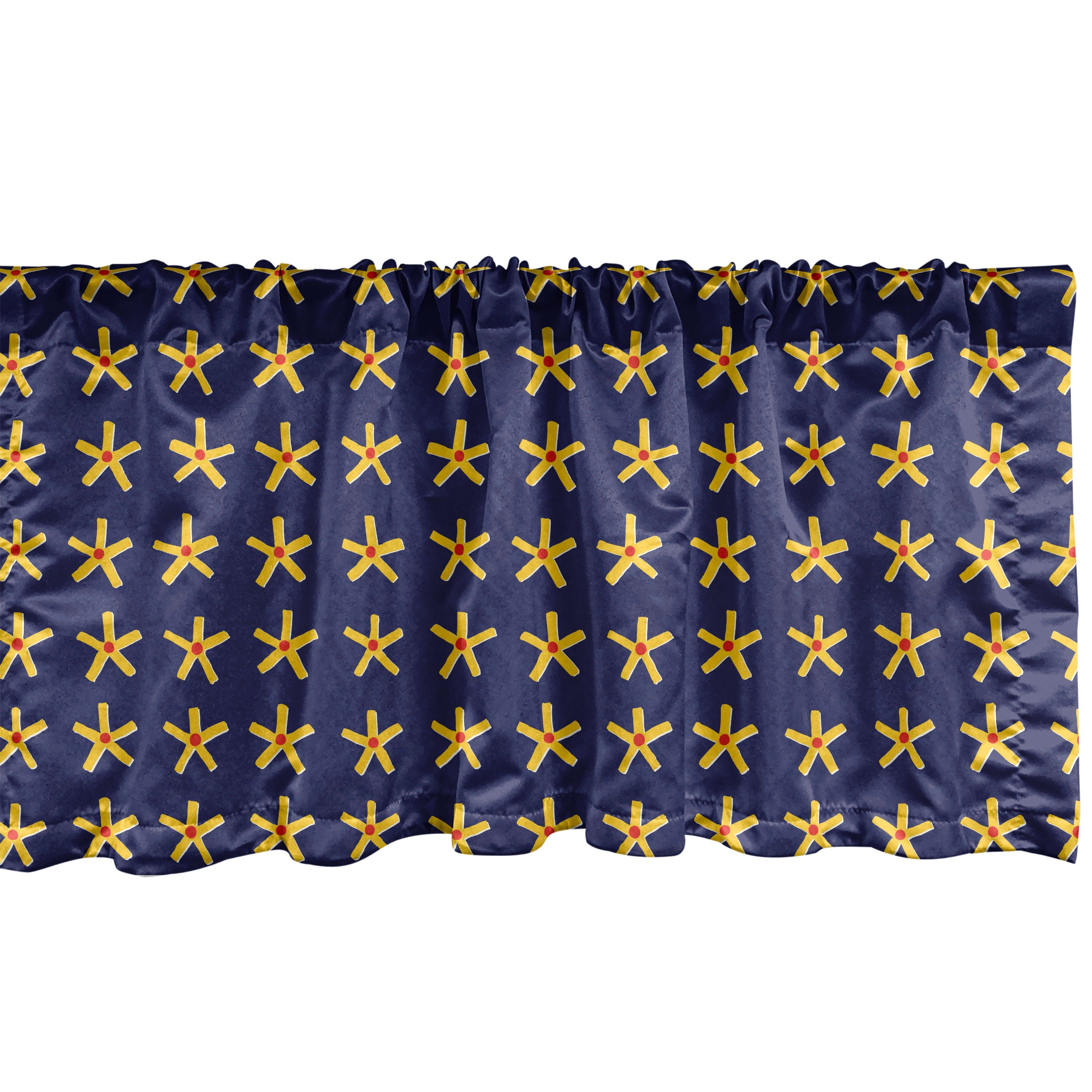 Scheibengardine Vorhang Volant für Küche Schlafzimmer Dekor mit Stangentasche, Abakuhaus, Microfaser, Abstrakt Primitive Art-Sterne-Kunst