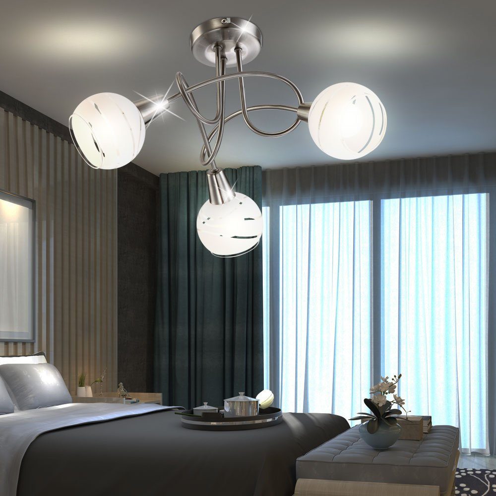 Deckenleuchte, Esszimmer Rondell Leuchtmittel Lampe LED Farbwechsel, Warmweiß, Leuchte inklusive, silber etc-shop Fernbedienung Decken