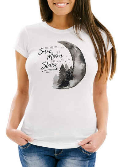 MoonWorks Print-Shirt Herren T-Shirt You are my sun, my moon and all the stars Liebe Spruch Love Quote Geschenk Moonworks® mit Print