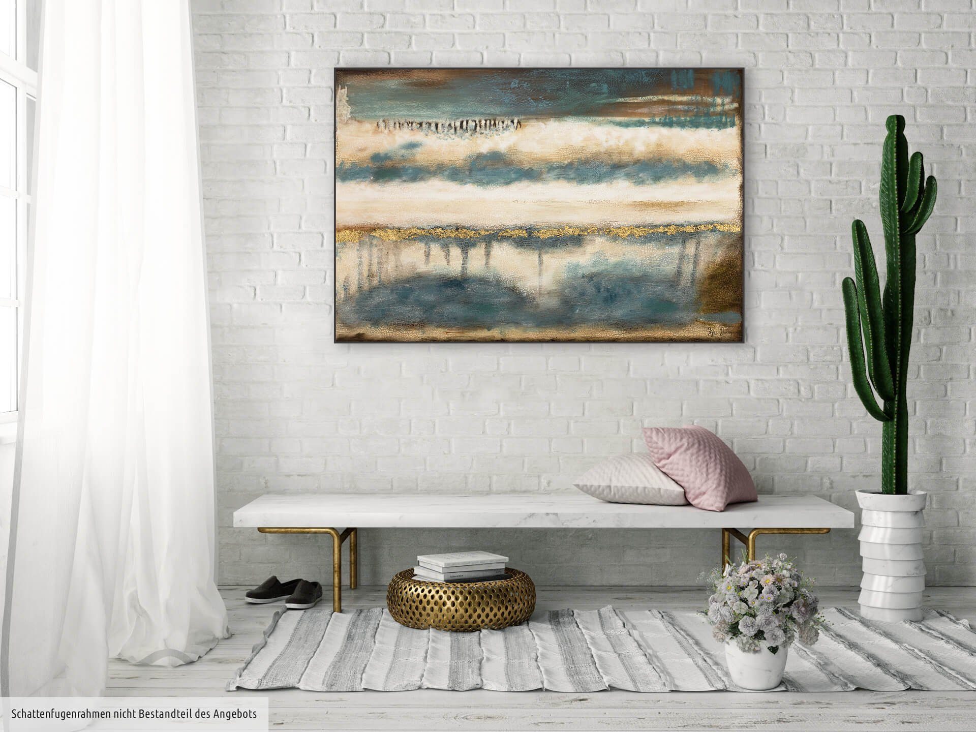HANDGEMALT cm, 120x80 Schichten Wandbild KUNSTLOFT aus 100% Eis Wohnzimmer Leinwandbild Gemälde