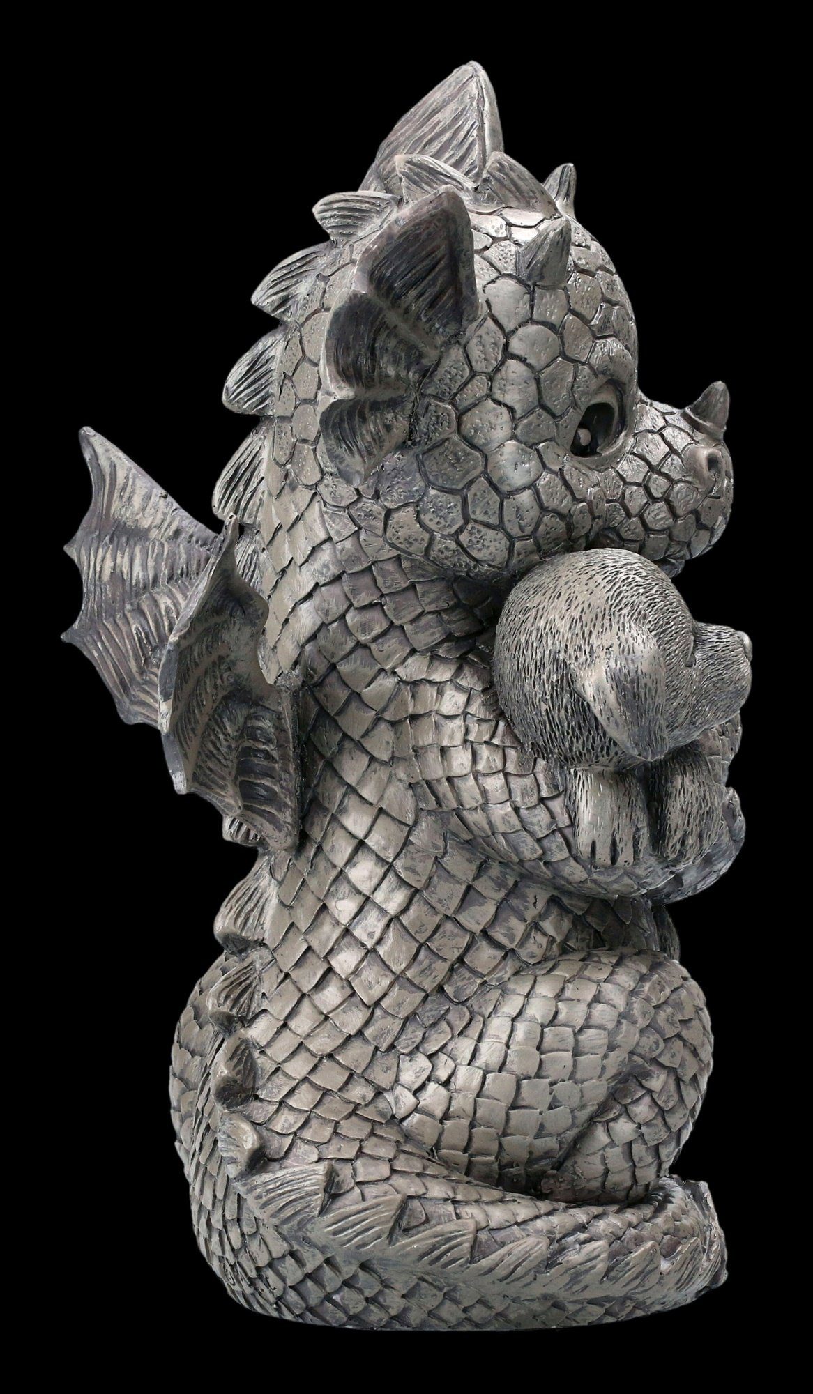 Gartenfigur Tier - Hundewelpe Gartenfigur mit Dekoration Shop Fantasy - GmbH Figuren Drache