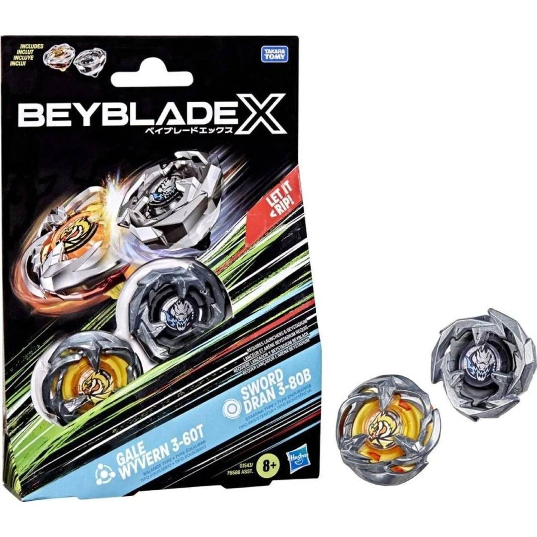 Hasbro Actionfigur Hasbro Beyblade X Gale Wyvern 3-60T & Sword Dran 3-80B Dual Pack, Set