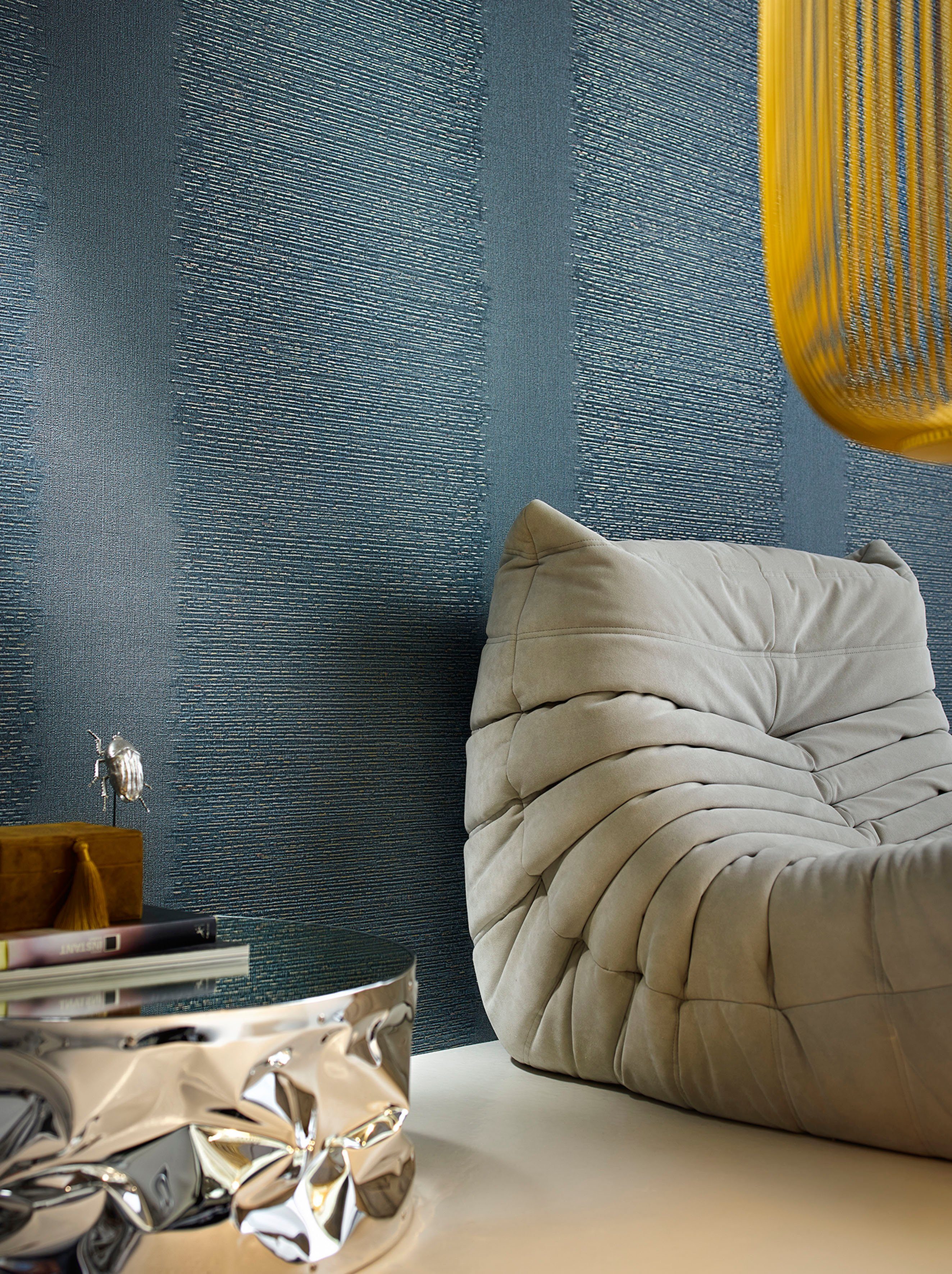 geprägt, Kunst Jewellery, Vliestapete Küche moderne grau-blau für Wohnzimmer Vliestapete Schlafzimmer Marburg