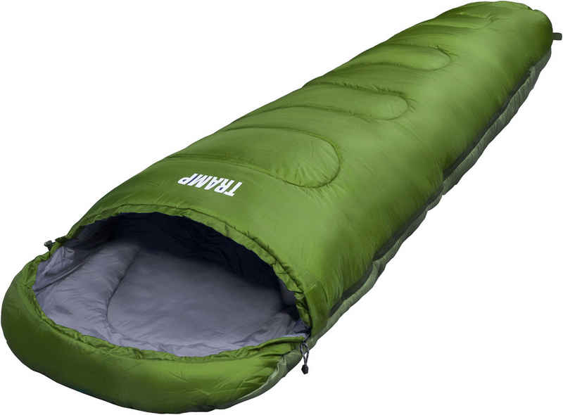 EXPLORER Mumienschlafsack TRAMP Camping Schlafsack 230x80x55cm Outdoor (9°C bis -9°C warm Frühling/Sommer/Herbst Reise Festival), kombinierbar leicht 1300g