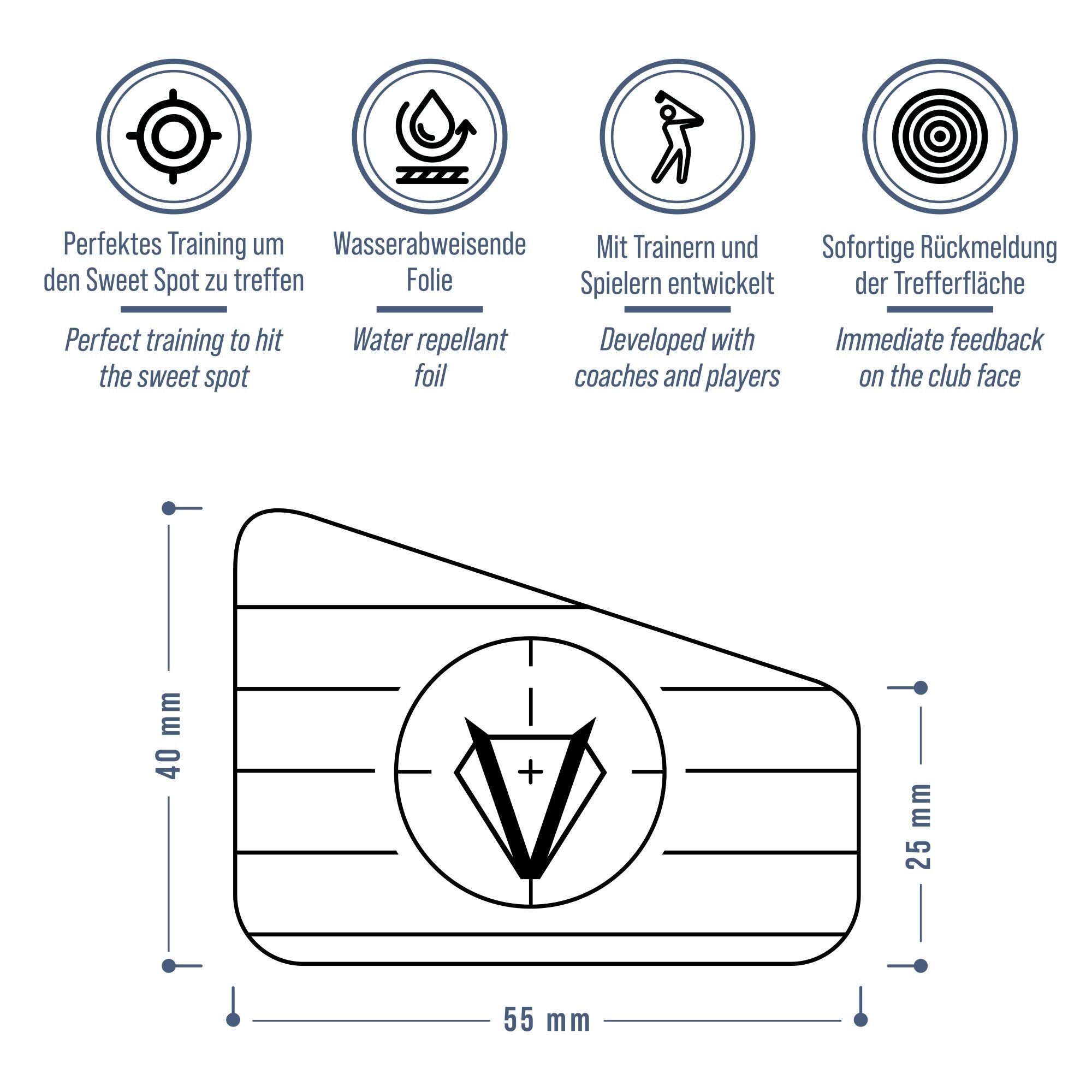 Vendix Golftee 152x Golf Impact Sticker - Impact Tape für ganzjähriges Training, Für Eisen
