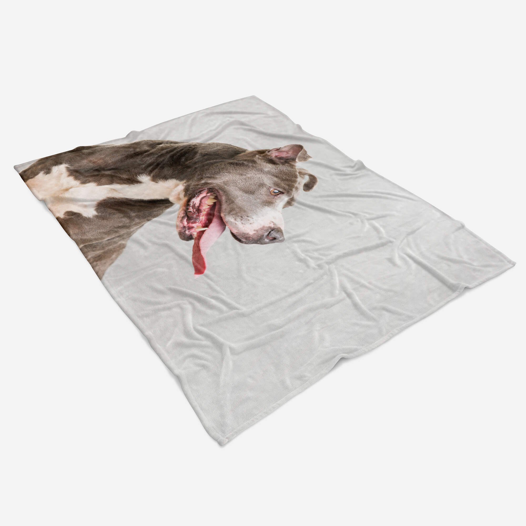 Hund, Art Baumwolle-Polyester-Mix Strandhandtuch Handtuch Handtücher Kuscheldecke Sinus Tiermotiv (1-St), mit Handtuch Saunatuch