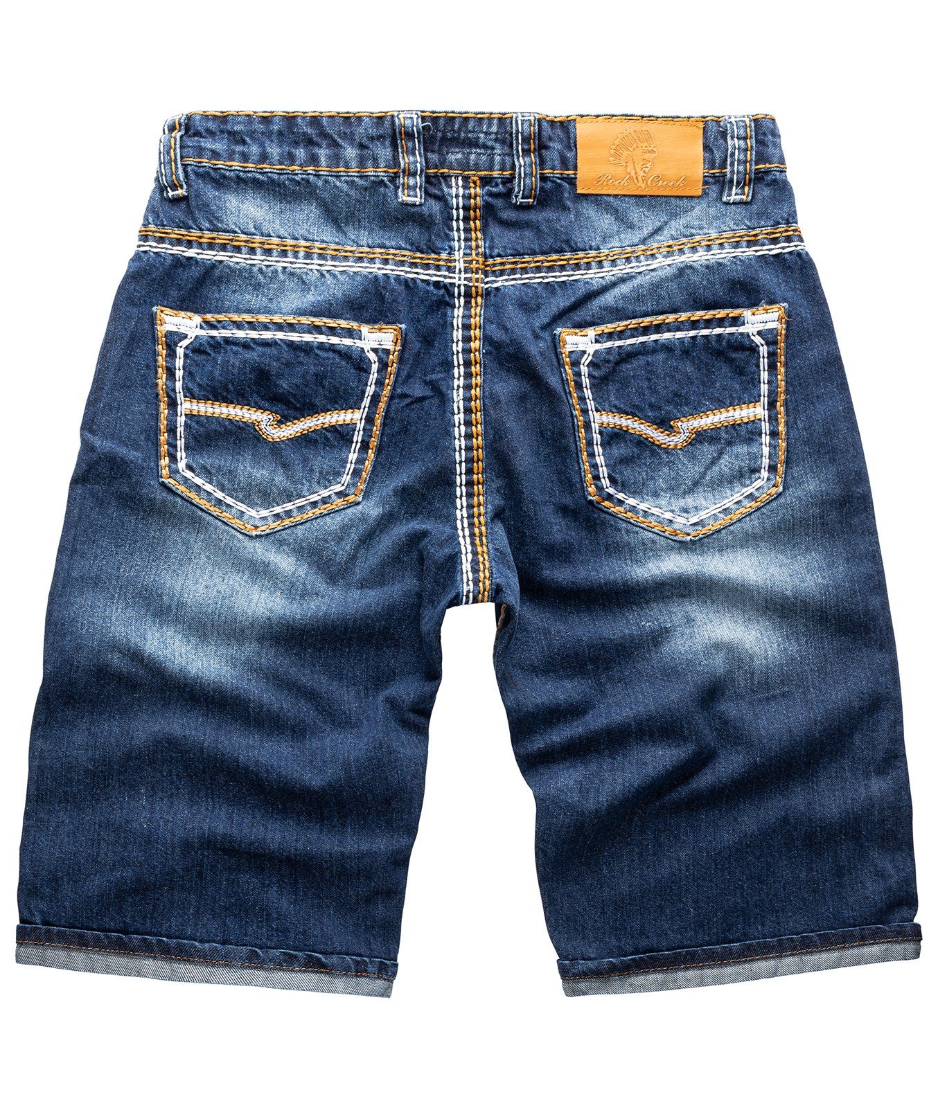 Rock Creek Jeansshorts Herren Shorts Denim Blau dicke Naht RC-2077 günstig online kaufen