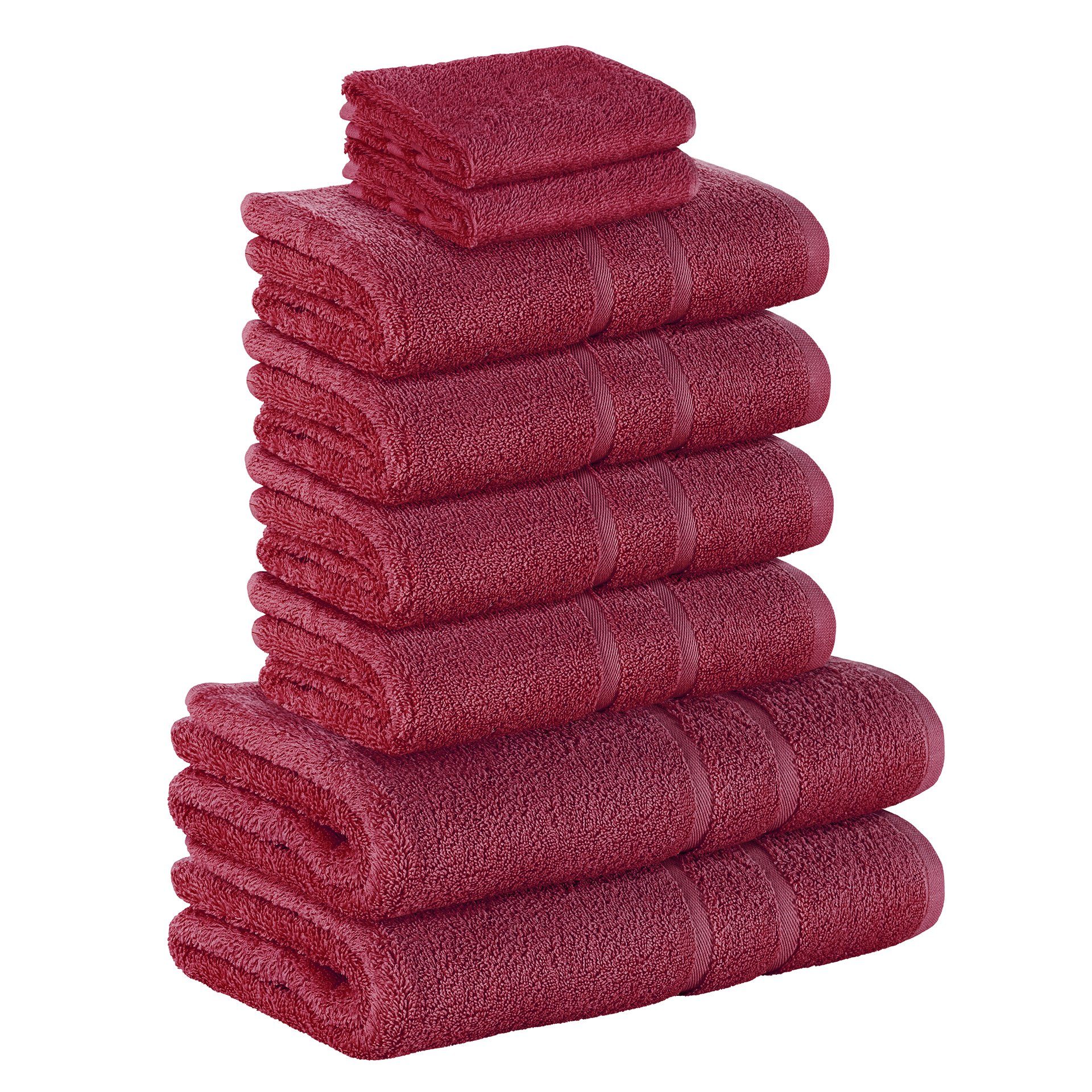 StickandShine Handtuch Set 2x Gästehandtuch 4x Handtücher 2x Duschtücher als SET in verschiedenen Farben (8 Teilig) 100% Baumwolle 500 GSM Frottee 8er Handtuch Pack, 100% Baumwolle 500 GSM Bordeaux