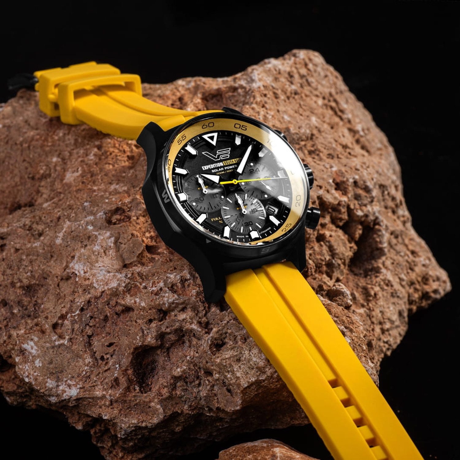 Vostok Europe Chronograph VR42-592C763_YLW, Herrenuhr Solar Expedition South Pole Chrono Gelb