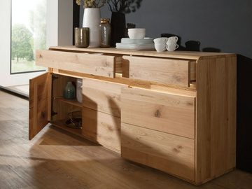 Casamia Sideboard Sideboard Massivholz Kommode B184 H86cm Bergeiche Wildeiche massiv