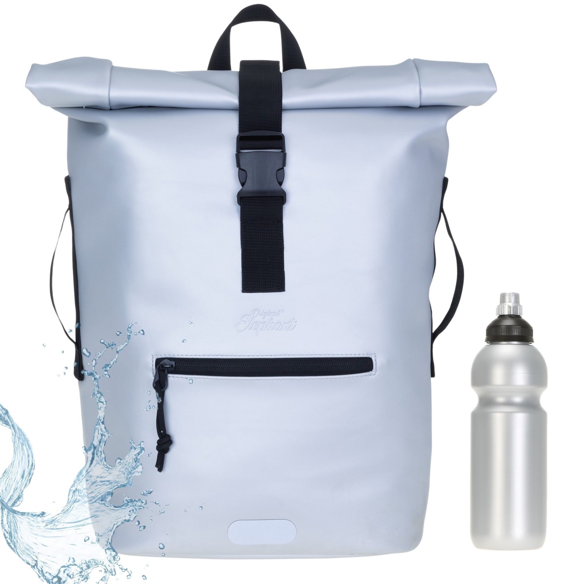 ELEPHANT Freizeitrucksack Time Bag aus Plane, Rucksack Laptoprucksack Daypack wasserabweisend + Trinkflasche