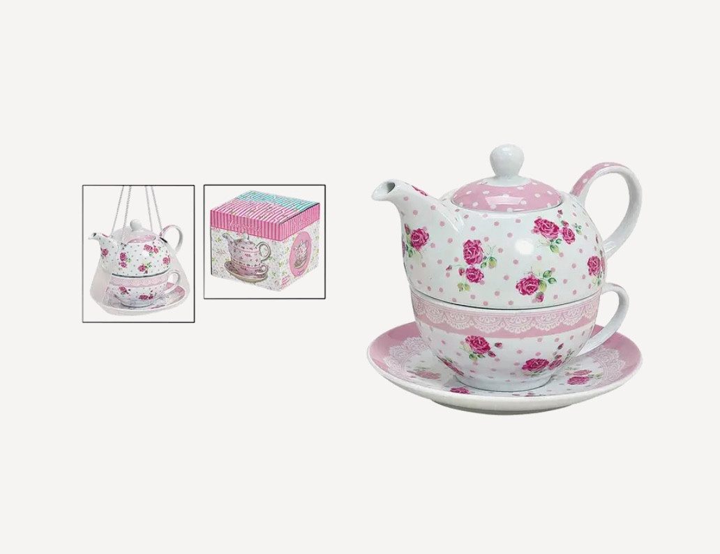 Seyila Home Teekanne Porzellan-Teekannen-Set, 3-teilig in Geschenkbox, (3 teilig)