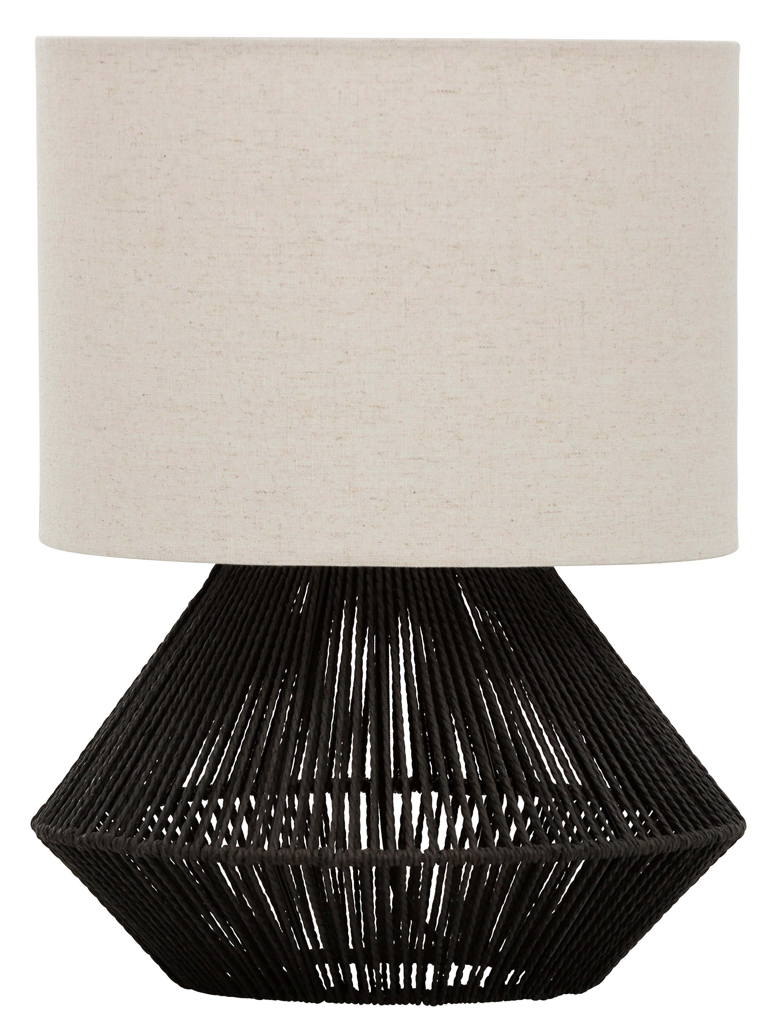 beige LeGer Tischlampe Tischleuchte schwarz/braun/naturweiß/beige by Stoff mit Home Sisal ohne Leuchtmittel, Schnur, / Leinenschirm - Zuri, Lena Gercke