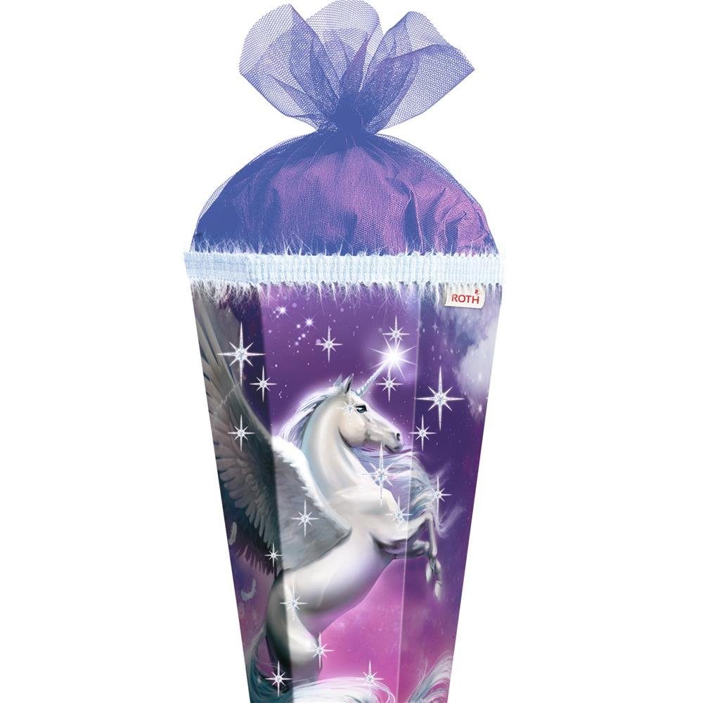 Schultüte Magic Pegasus mit Glitter und Glitzerborte