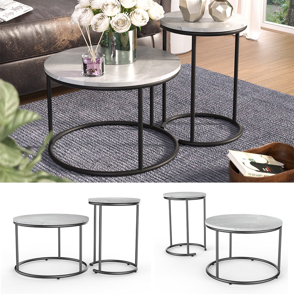 Vicco Couchtisch Ottawa, Marmor Weiß, 55 günstig online kaufen