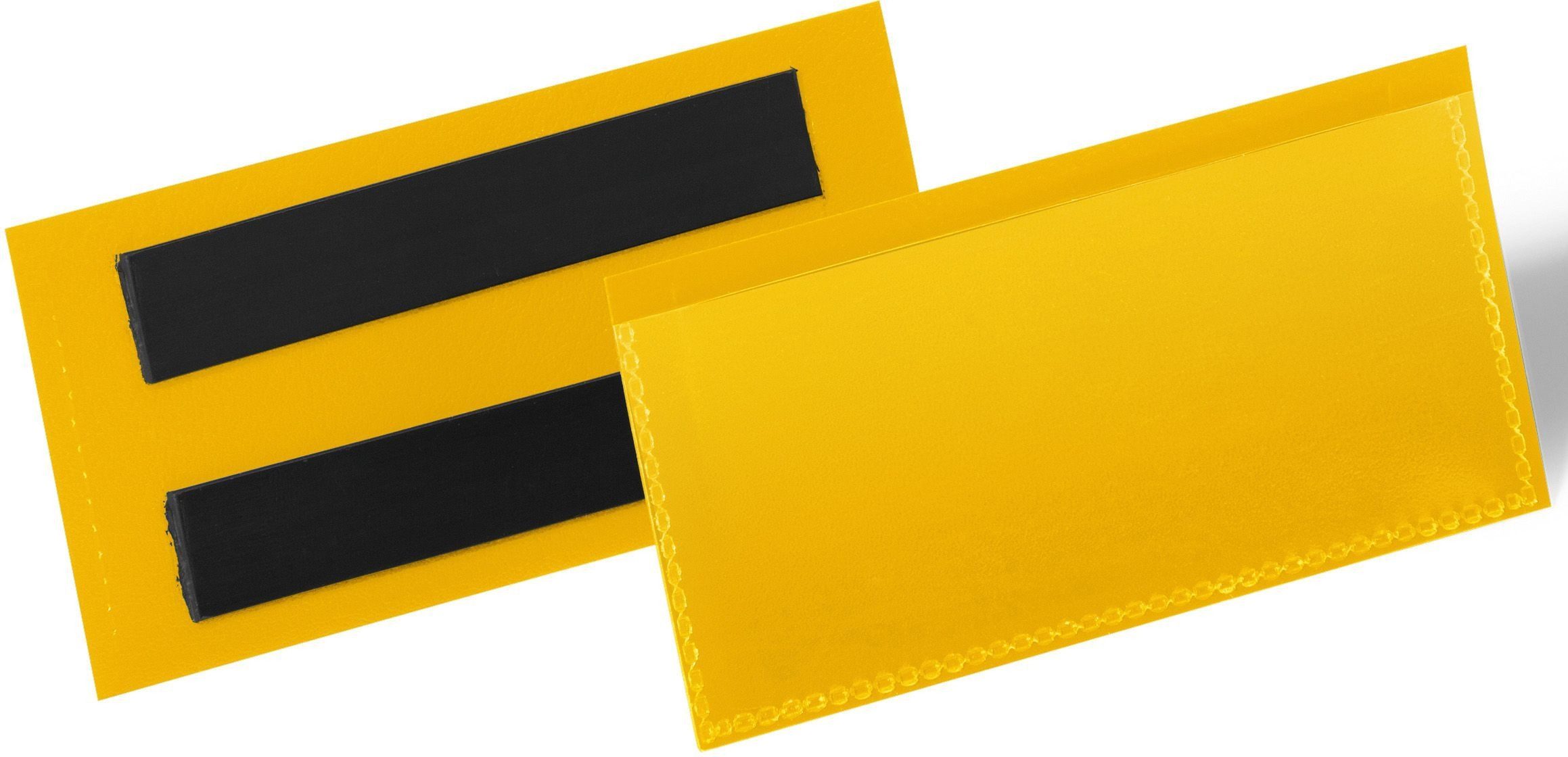 Fächermappe Etikettentasche magnetisch 100x38mm PP dokumentenecht gelb VE=50 Stück