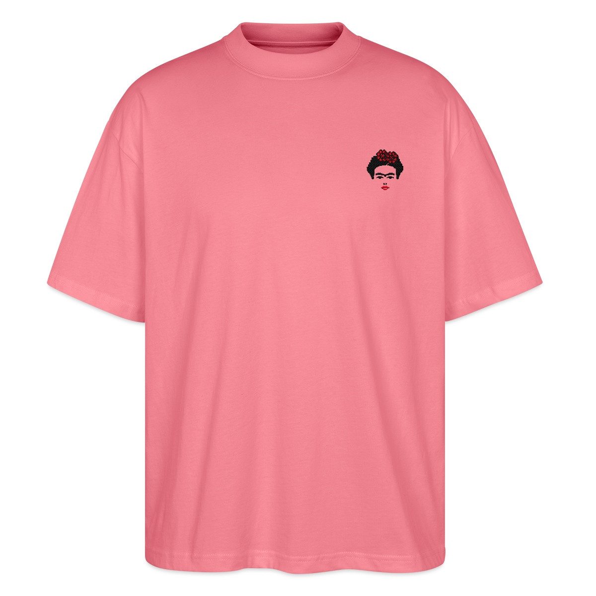 Spreadshirt T-Shirt Frida Kahlo Umriss Schwarz Und Rot Stick Oversize Unisex T-Shirt (1-tlg)