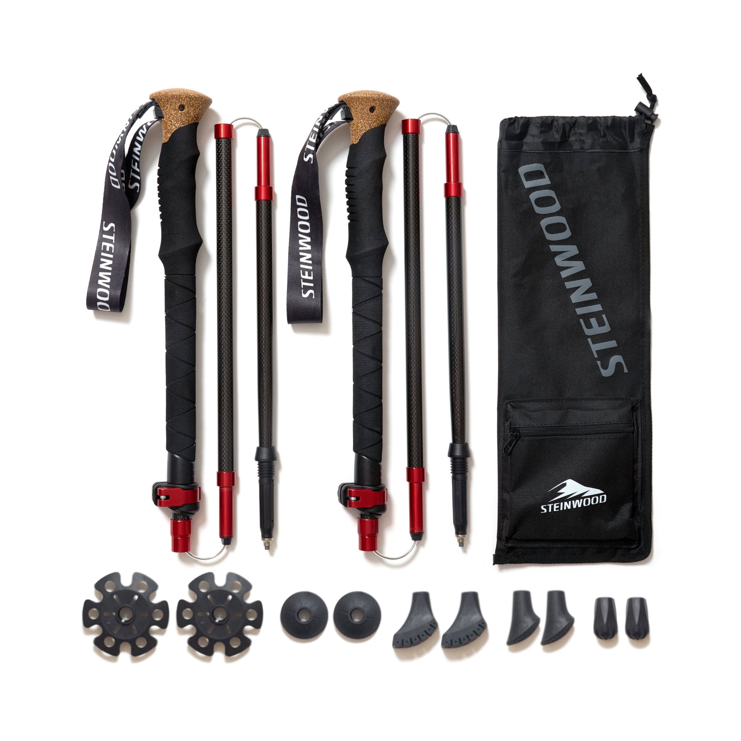 Steinwood Wanderstöcke Steinwood Premium Carbon Wanderstöcke - Trekkingstöcke - extra leicht…