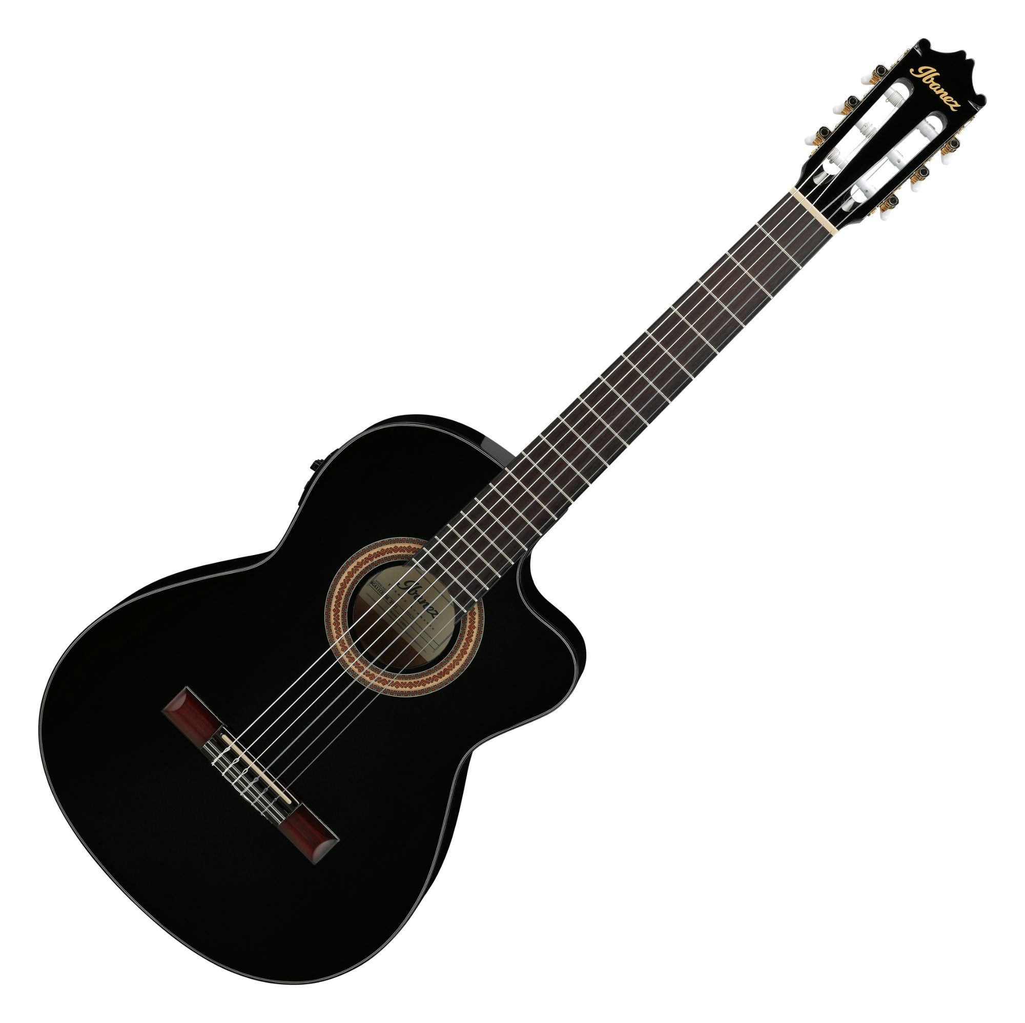 Ibanez Konzertgitarre GA11CE-BK Black High Gloss, 4/4 Konzertgitarre mit Tonabnehmer und Cutaway, Konzertgitarre mit Tonabnehmer und Cutaway