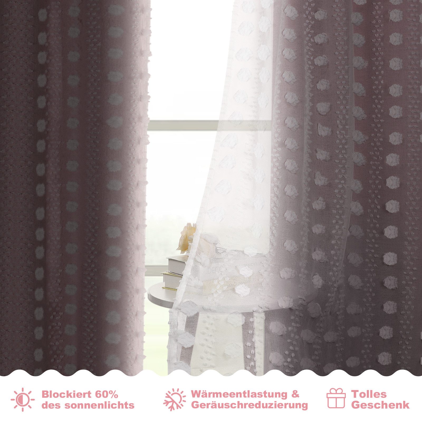 Sunicol Gardine Verdunklungsvorhänge Kinderzimmer, Doppellagiger Vorhang mi günstig online kaufen
