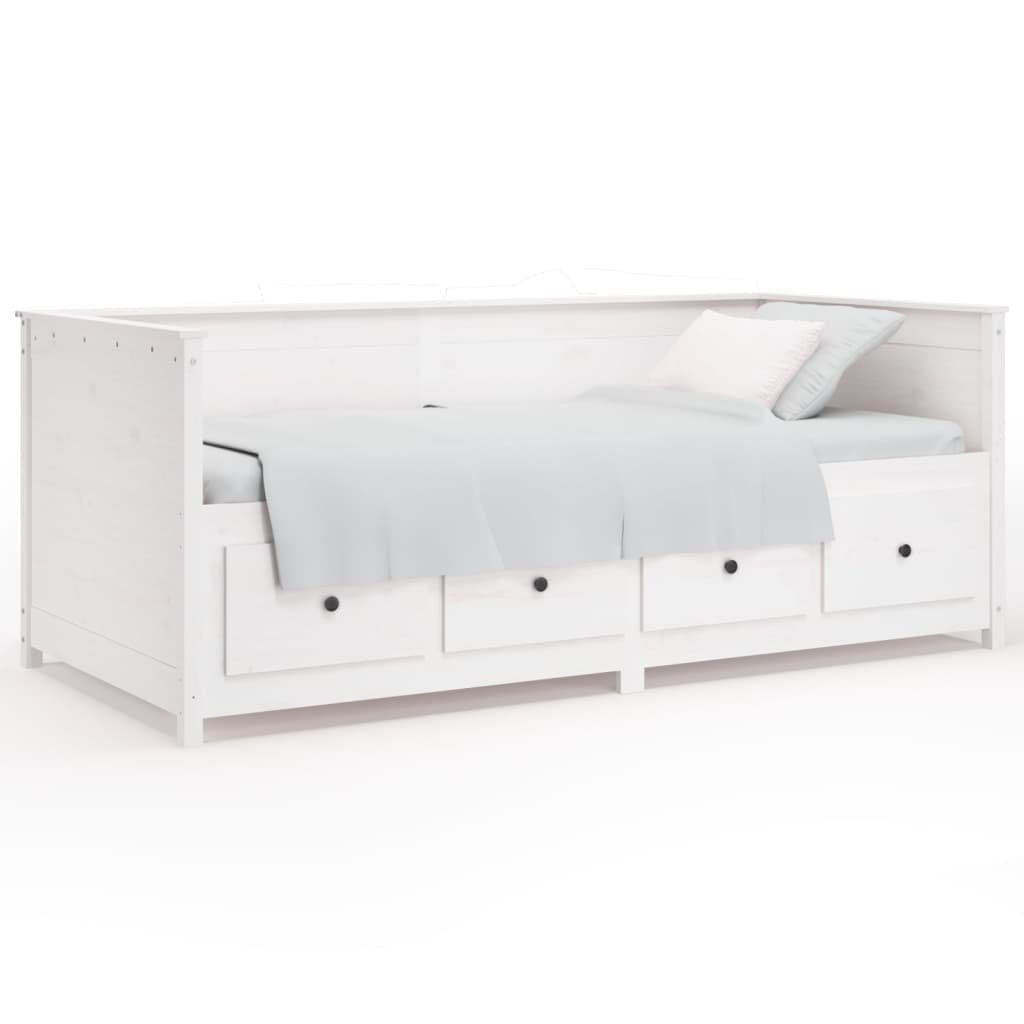 vidaXL Bett Tagesbett Weiß 75x190 cm Massivholz Kiefer