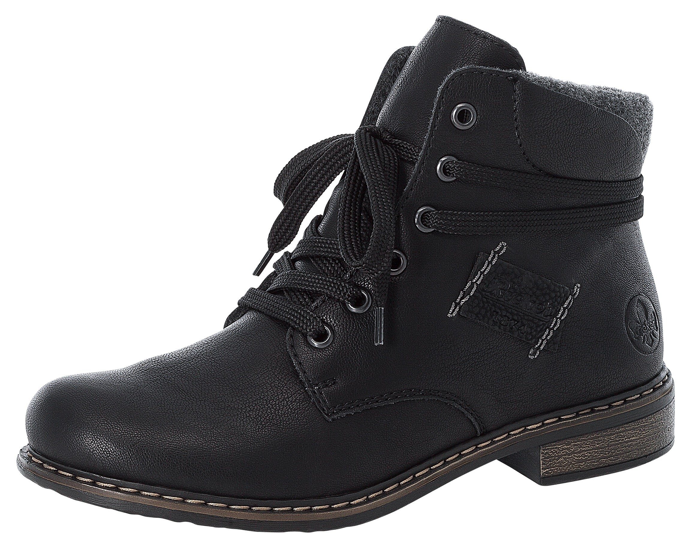 Rieker Schnürstiefelette, Schnürboots, Blockabsatz, mit gepolstertem günstig online kaufen